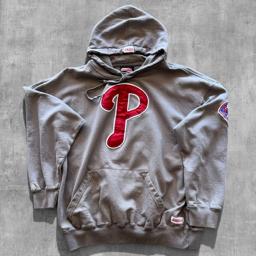 VINTAGE PHILLIES MLB HOODIE - L