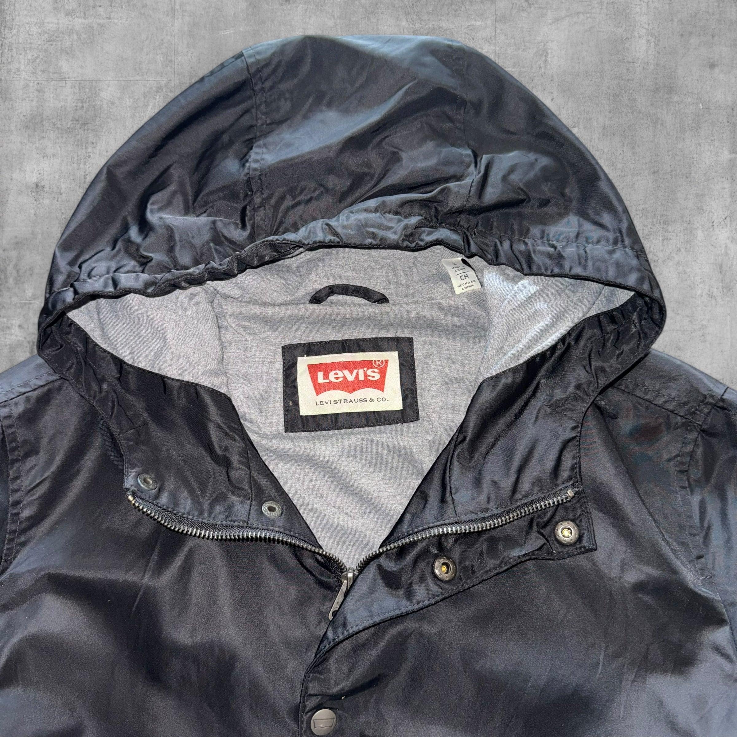 LEVIS HOODED SATIN COACHES JACKET - L