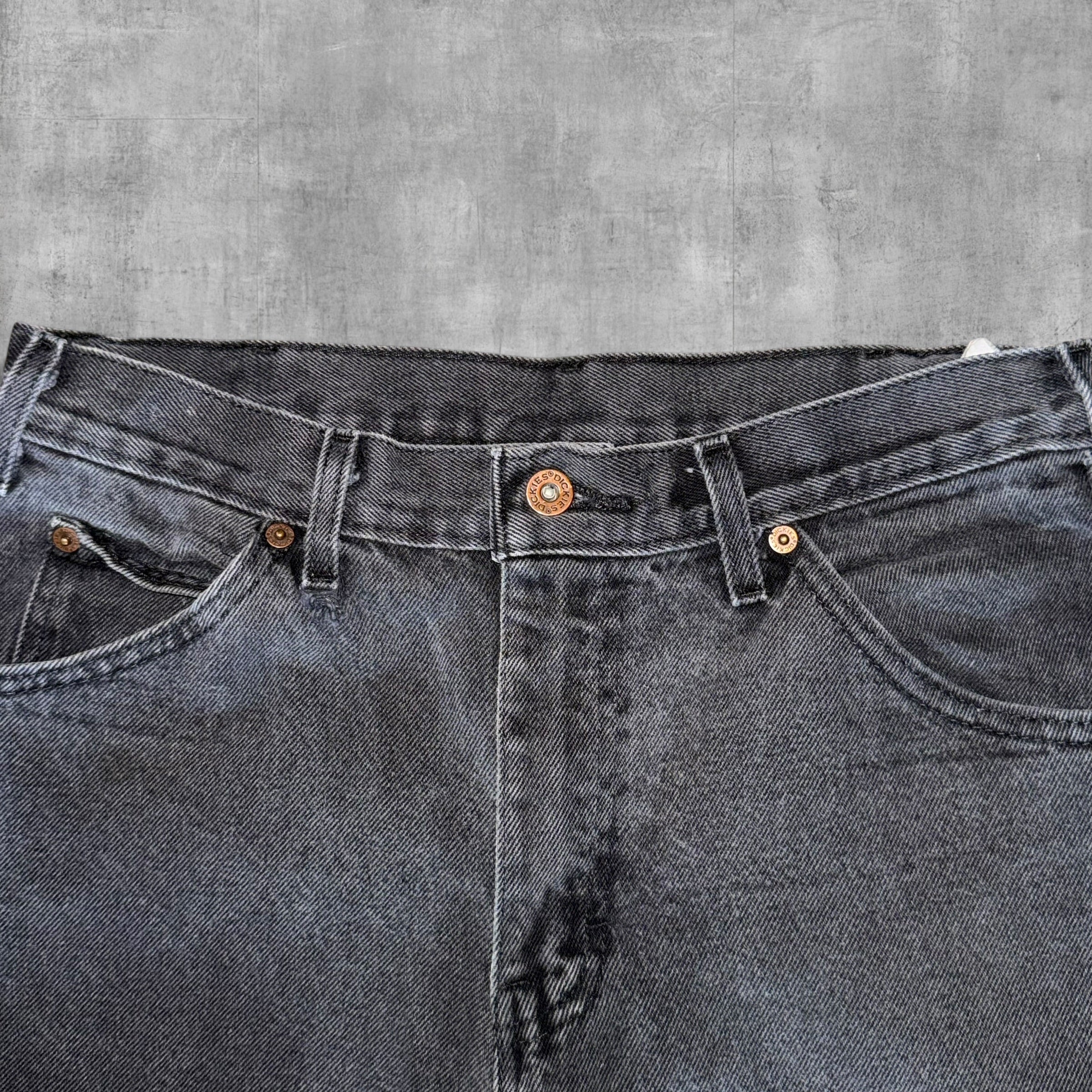 DICKIES BLACK STONE WASHED JEANS - 32X32