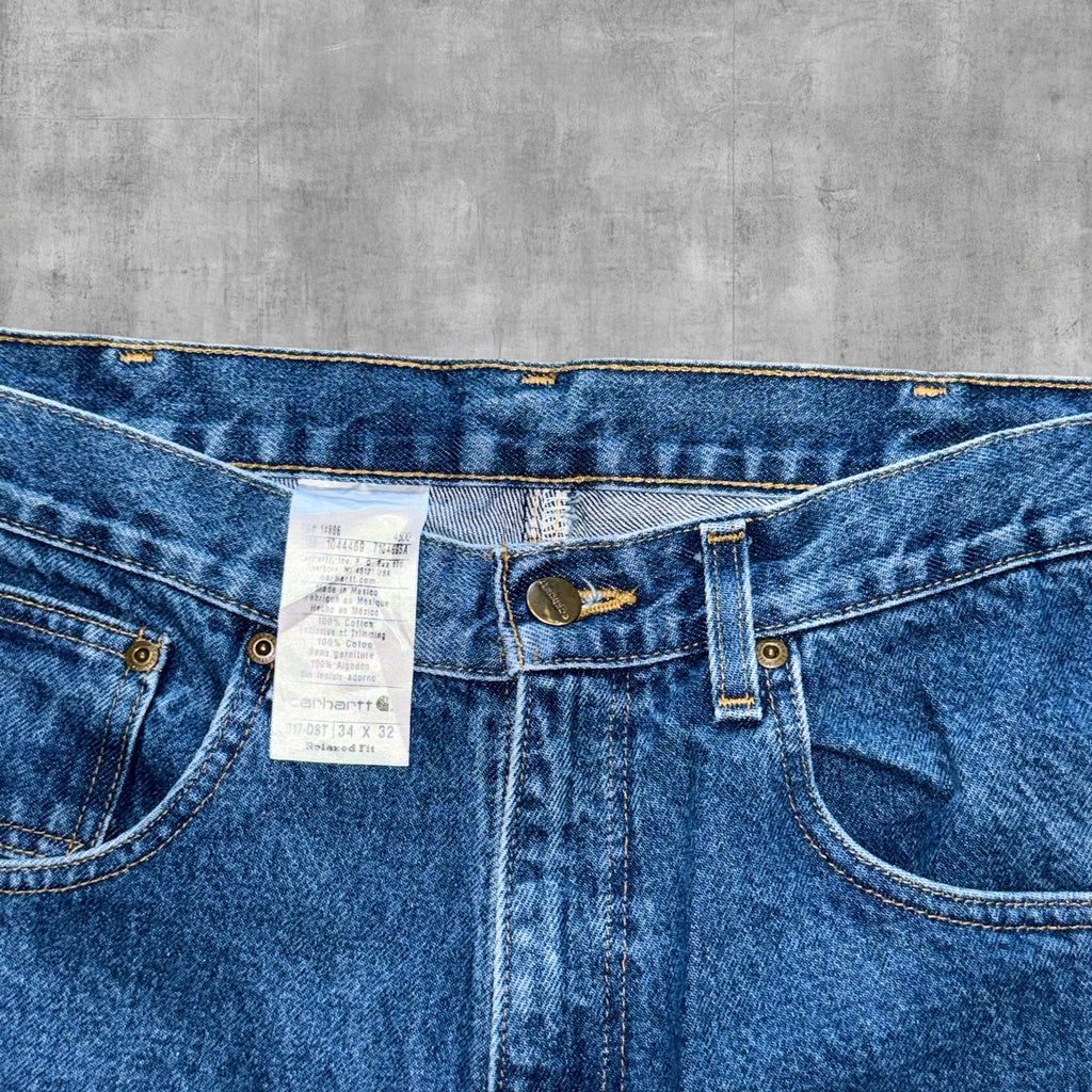 CARHARTT DISTRESSED BLUE JEANS - 34X32