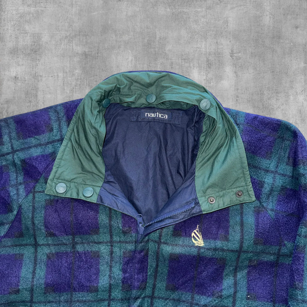 VINTAGE NAUTICAL REVERSIBLE FLEECE JACKET - XL