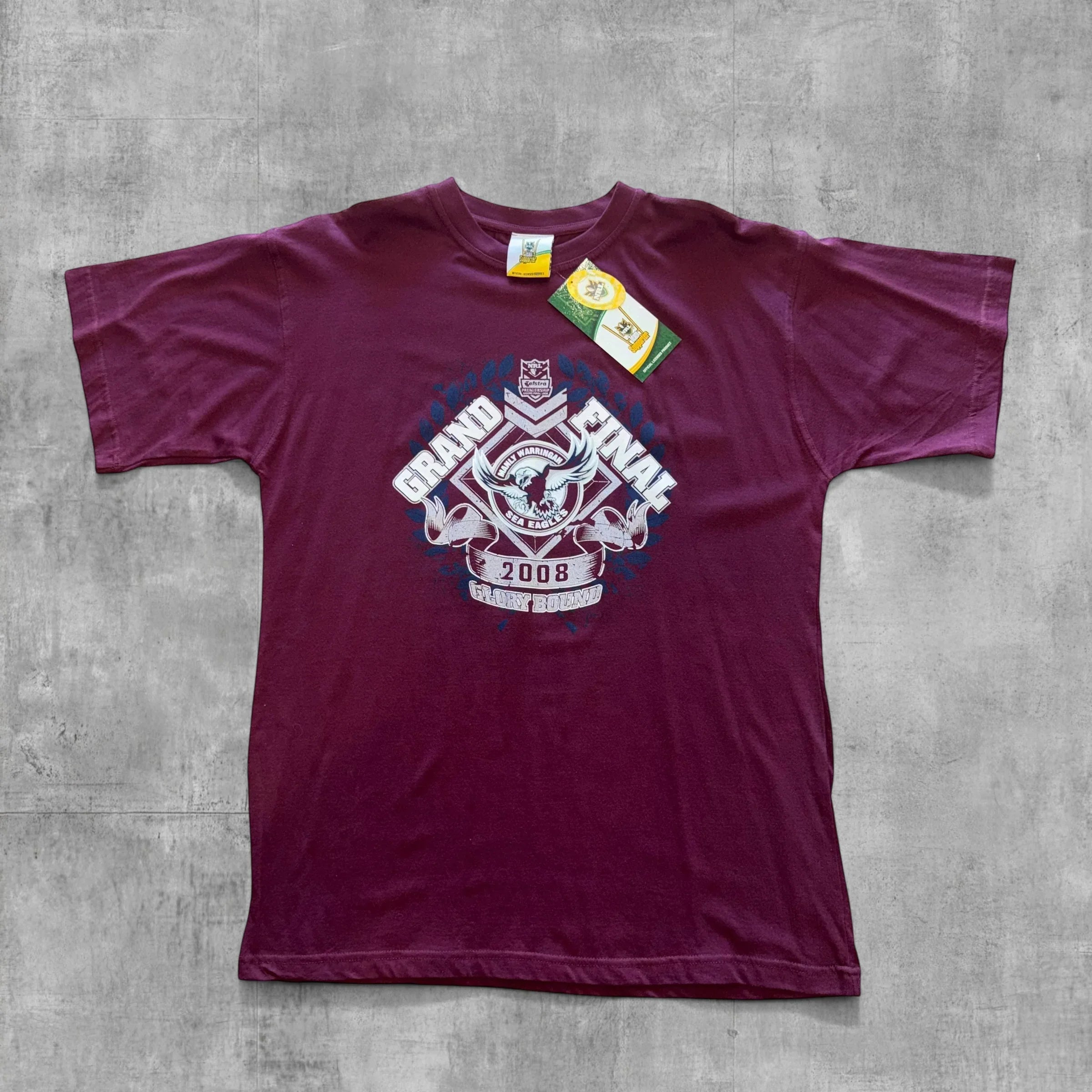 MANLY SEA EAGLES GLORY BOUND NRL PREMIERS TEE - 2008 - Grandmaster Vintage