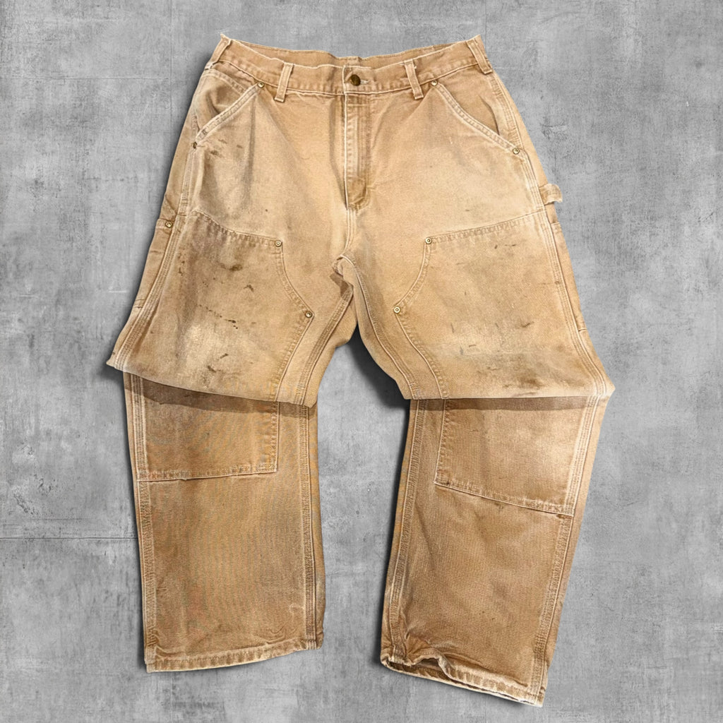 CARHARTT DISTRESSED TAN DOUBLE KNEE - 33X30
