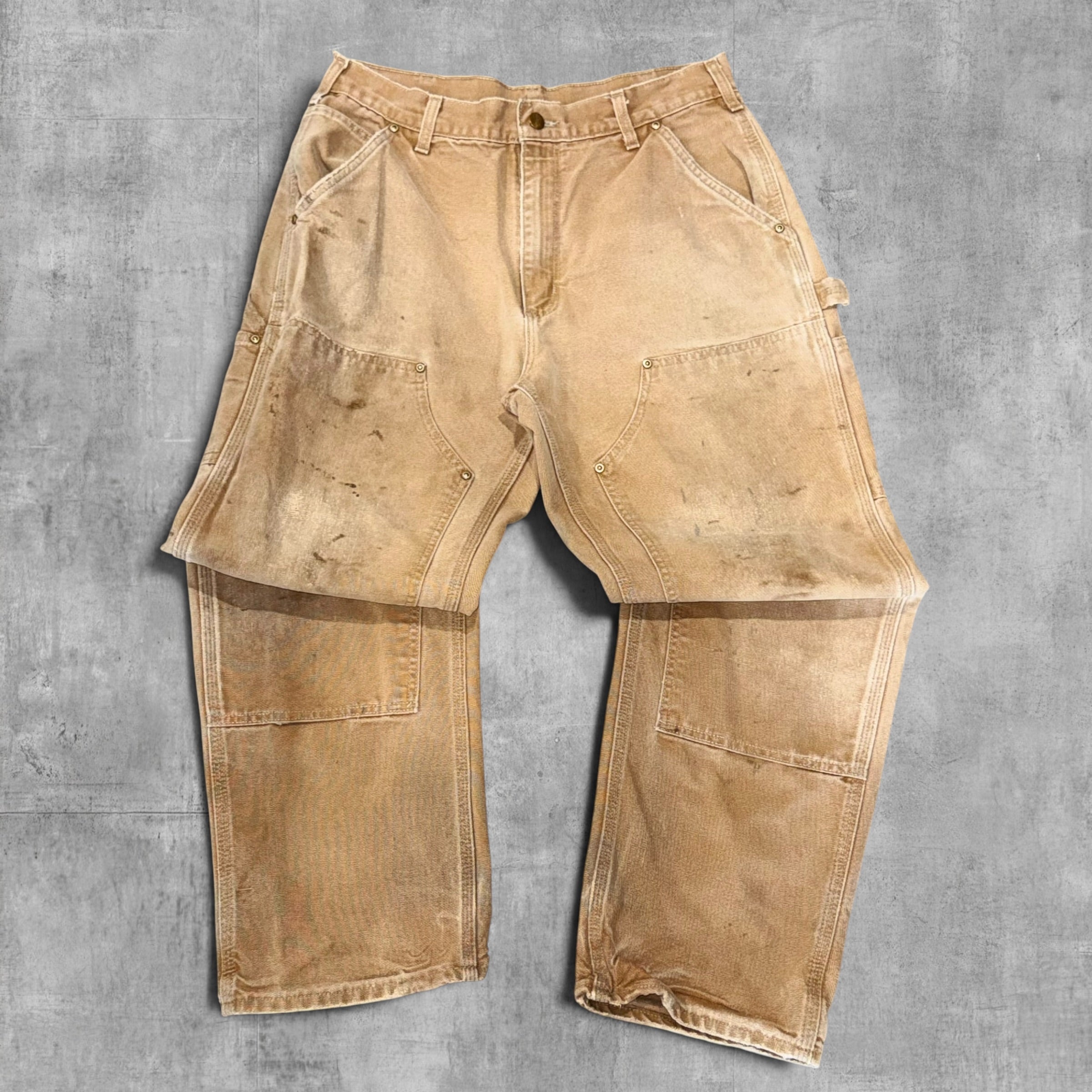 CARHARTT DISTRESSED TAN DOUBLE KNEE - 33X30