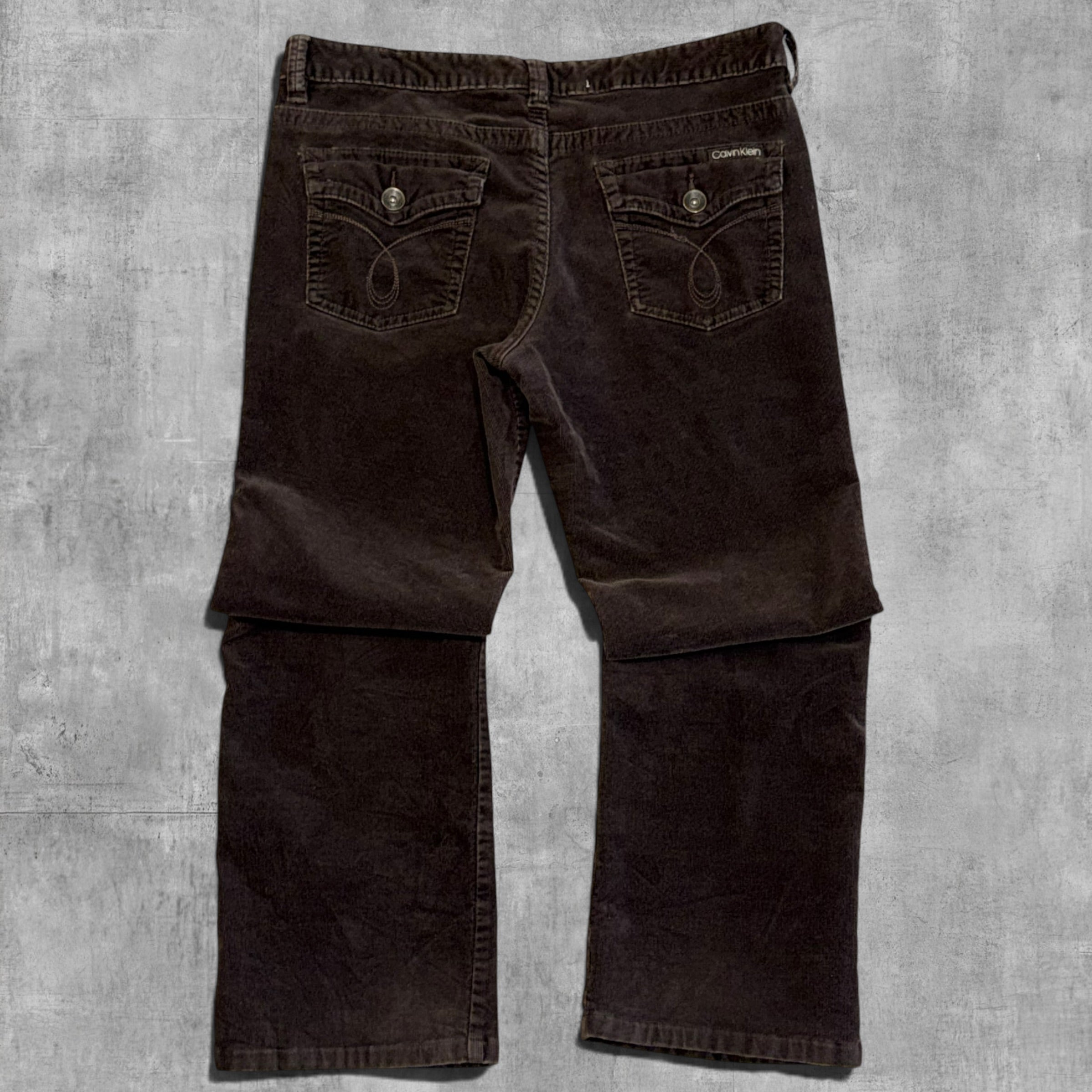 VINTAGE CALVIN KLIEN RELAX FIT CHOCOLATE CORDUROY PANT - 14X28