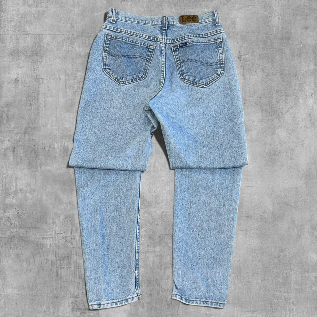 VINTAGE LEE RELAXED TAPERED LIGHT BLUE DENIM JEANS - 13X28