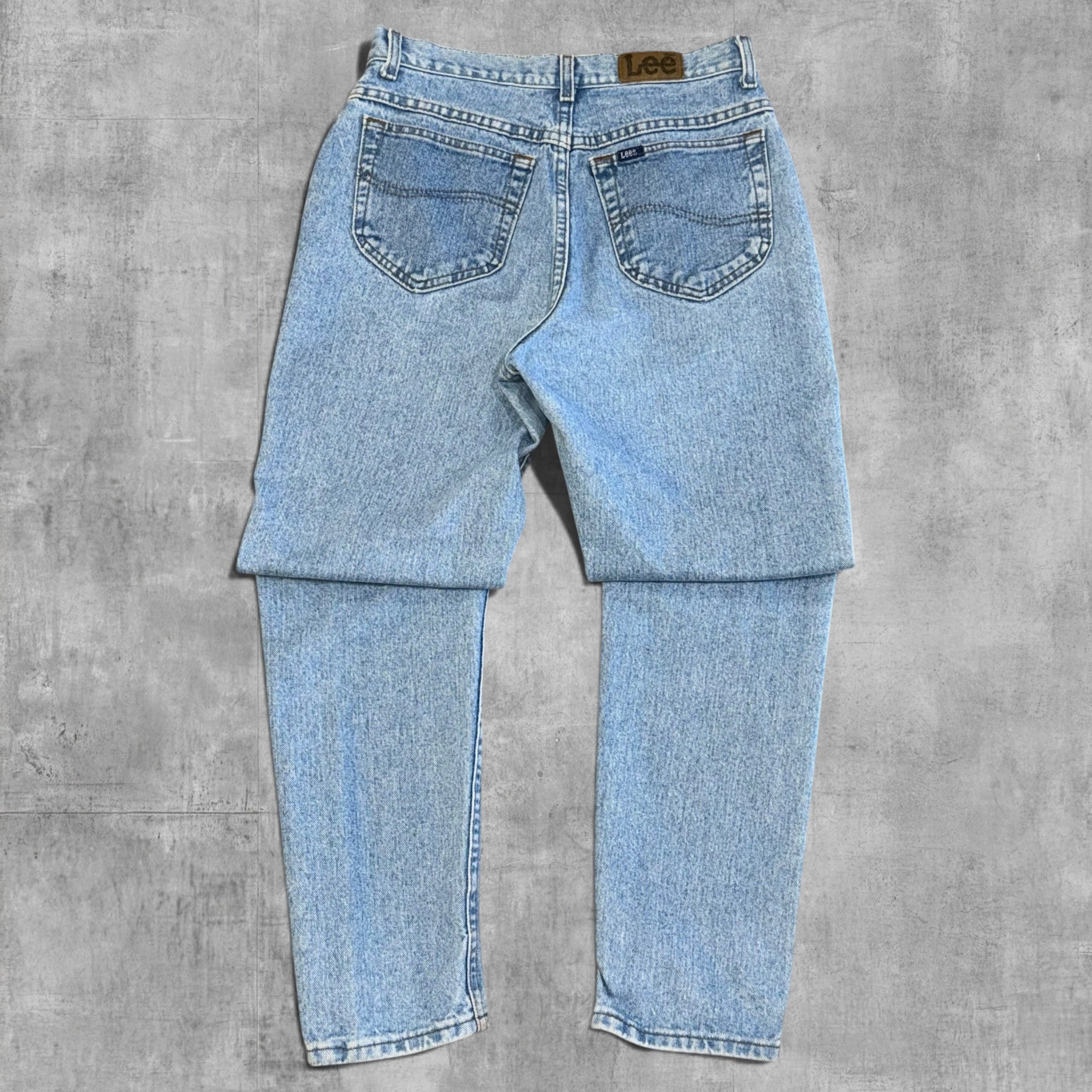 VINTAGE LEE RELAXED TAPERED LIGHT BLUE DENIM JEANS - 13X28