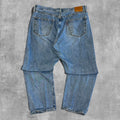 LEVI’S 501 LIGHT BLUE WASHED BUTTON FLY DENIM - 34X28