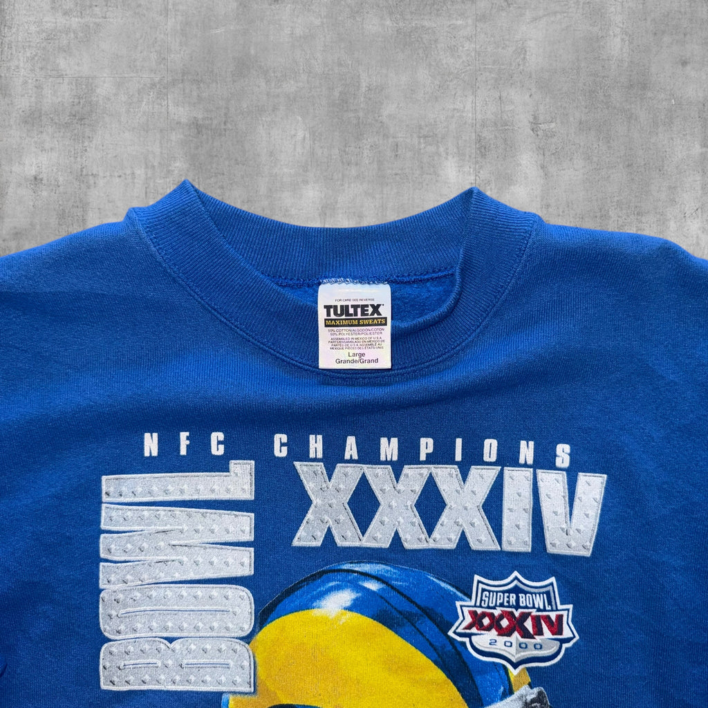 VINTAGE ST LOUIS RAMS SUPERBOWL 34 NFL SWEATSHIRT - L