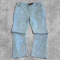 VINTAGE USA BIKERS DREAM APPAREL WAXED DENIM JEANS - 14X34