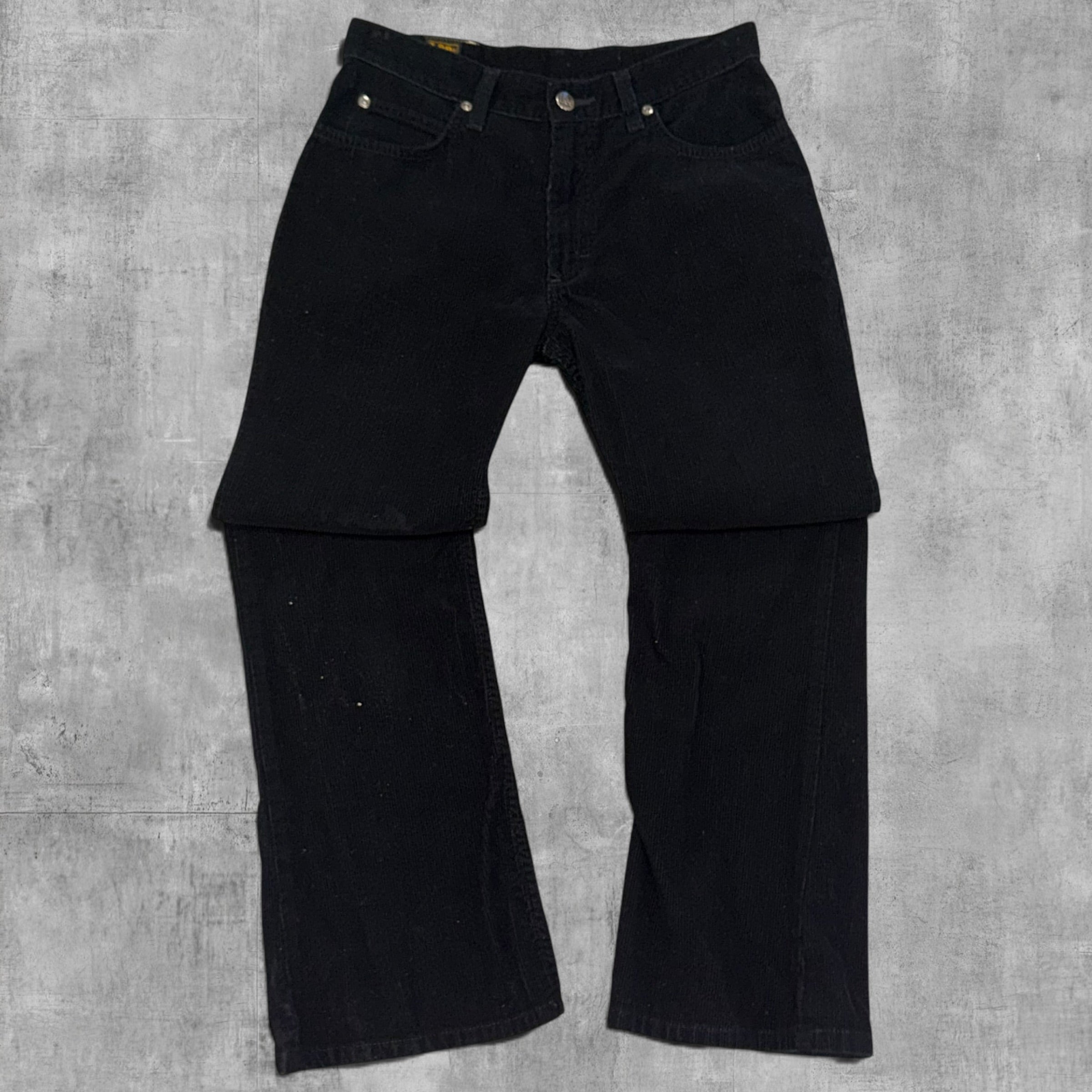 VINTAGE LEE STRAIGHT LEG BLACK CORDUROY PANT - 10X30