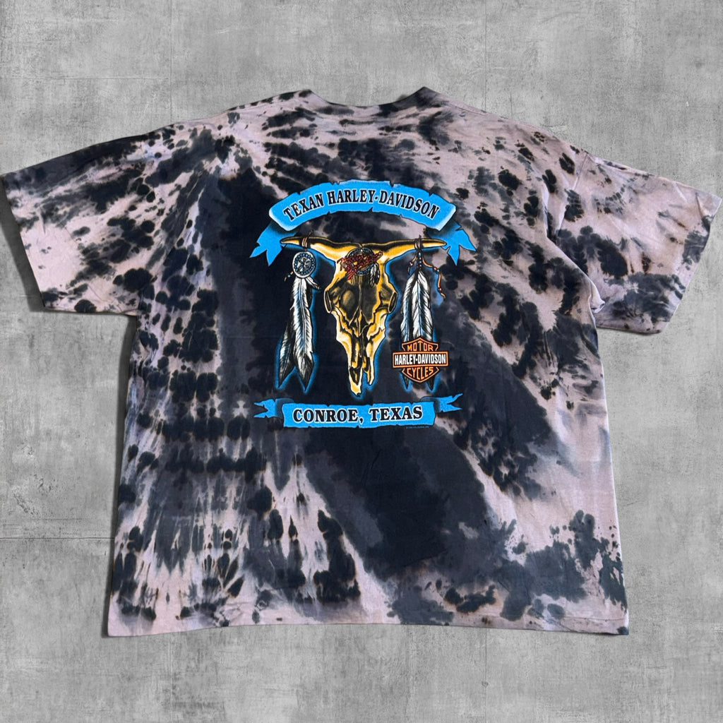 VINTAGE TIE DYE HARLEY DAVIDSON CONROE TEXAS - XXL - 1994