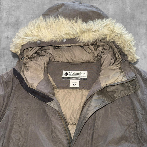 COLUMBIA LONG LINED FAUX PARKER JACKET - L