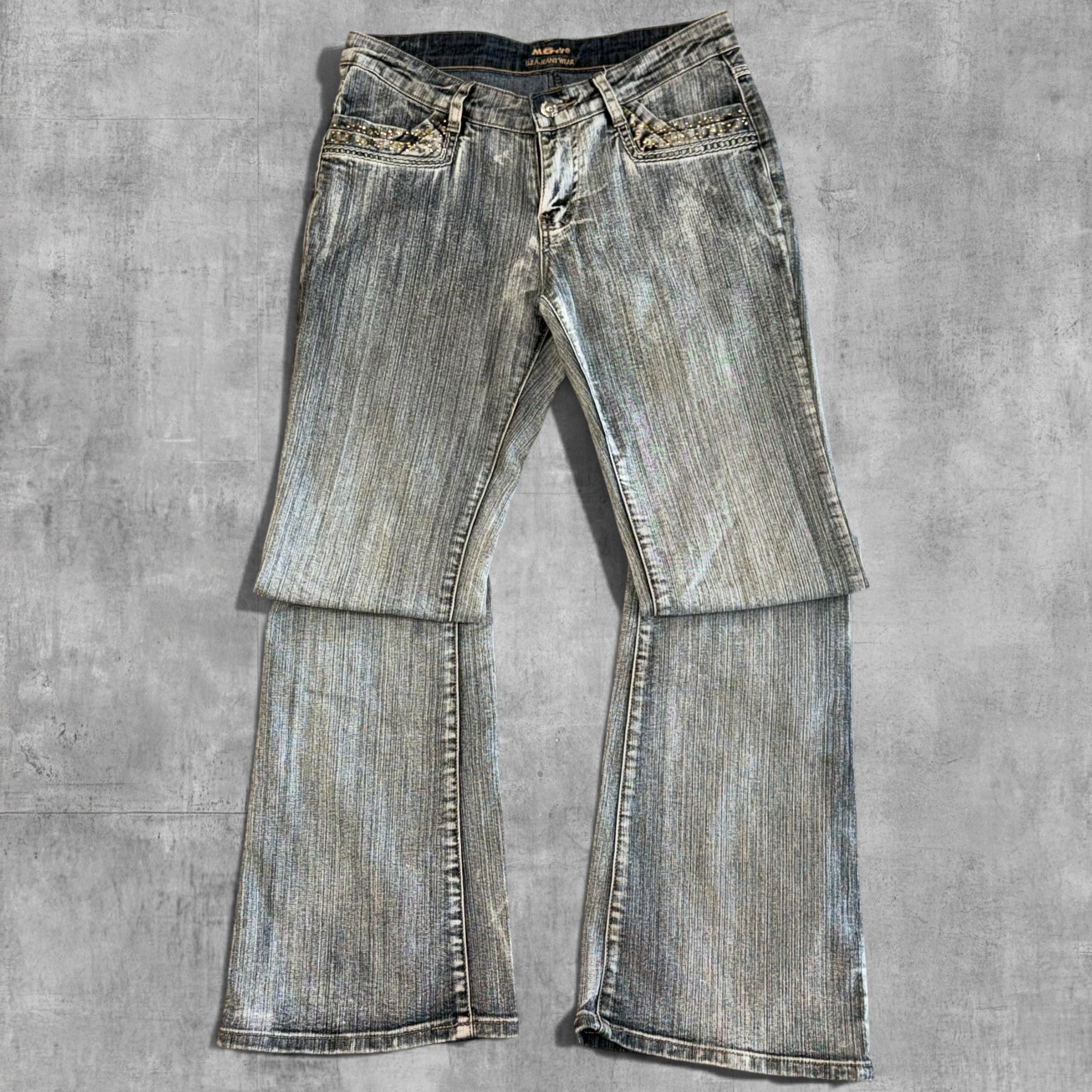 VINTAGE MGY LOW RISE GREY WASH DENIM - 7X32