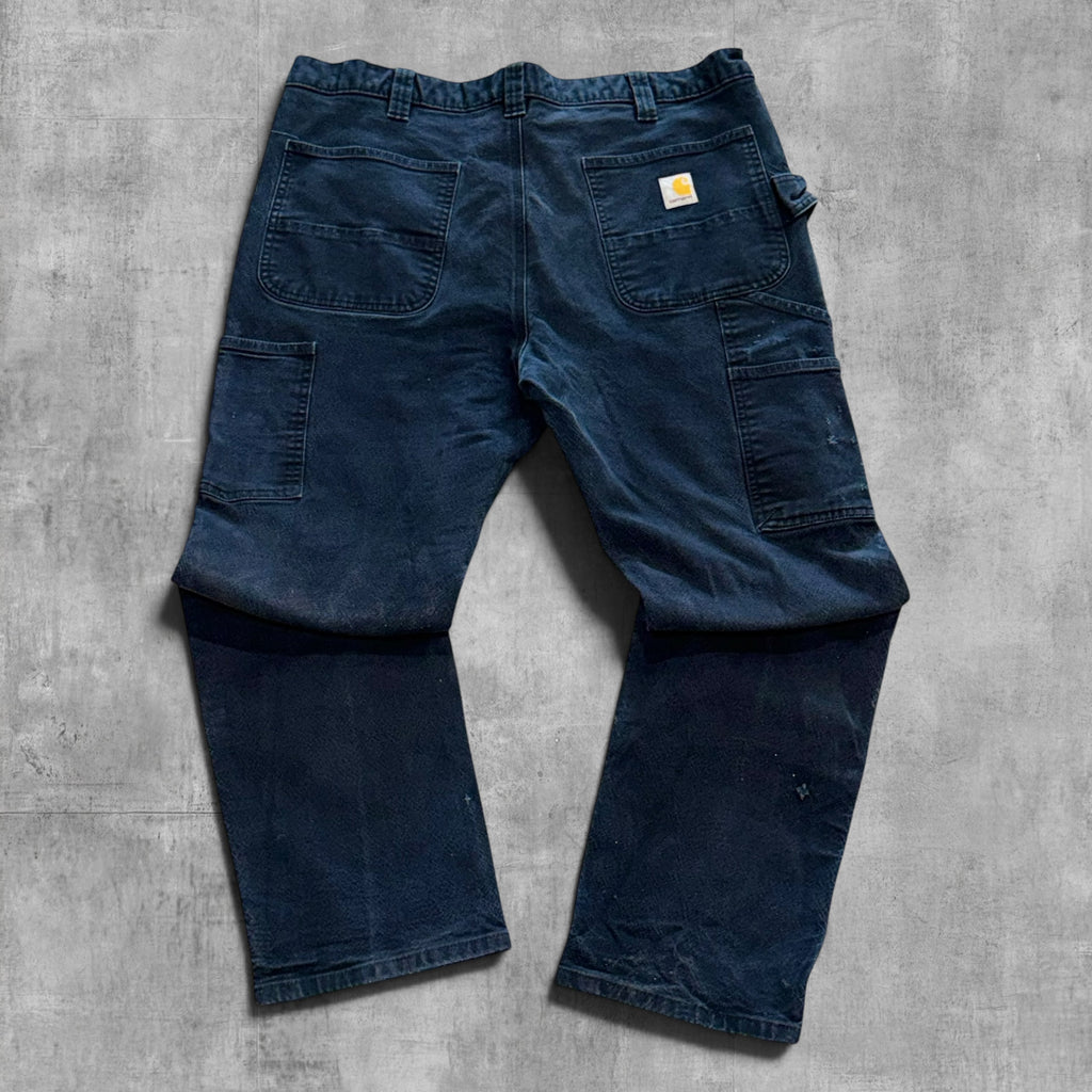 CARHARTT BLACK DOUBLE KNEE STRAIGHT FIT CARPENTER PANT - 38X30