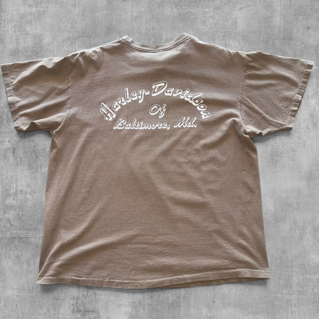 VINTAGE HARLEY DAVIDSON 3D EMBLEM BALTIMORE TEE - 1990 - L