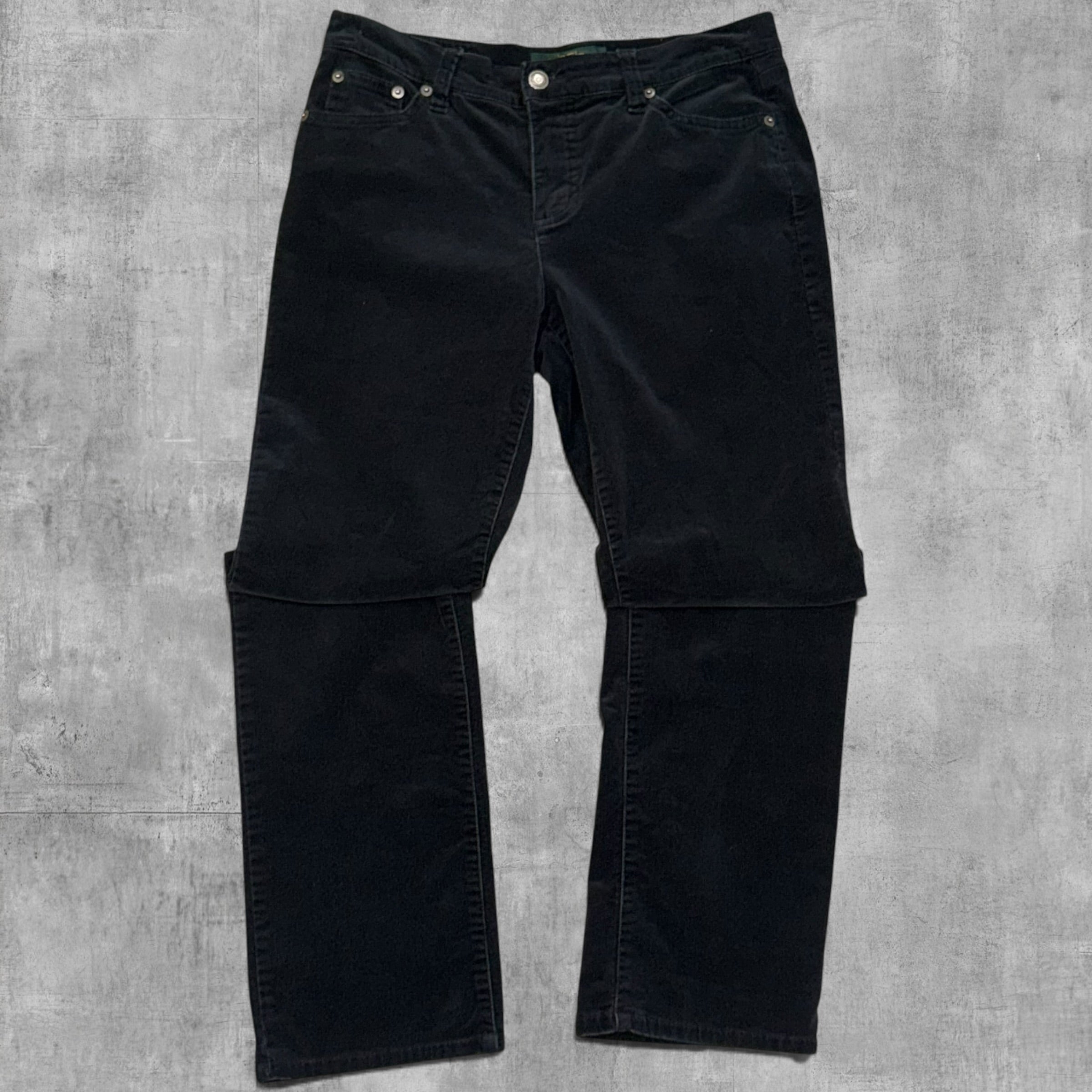 VINTAGE LAUREN RALPH LAUREN STRAIGHT LEG BLACK CORDUROY - 6PX28