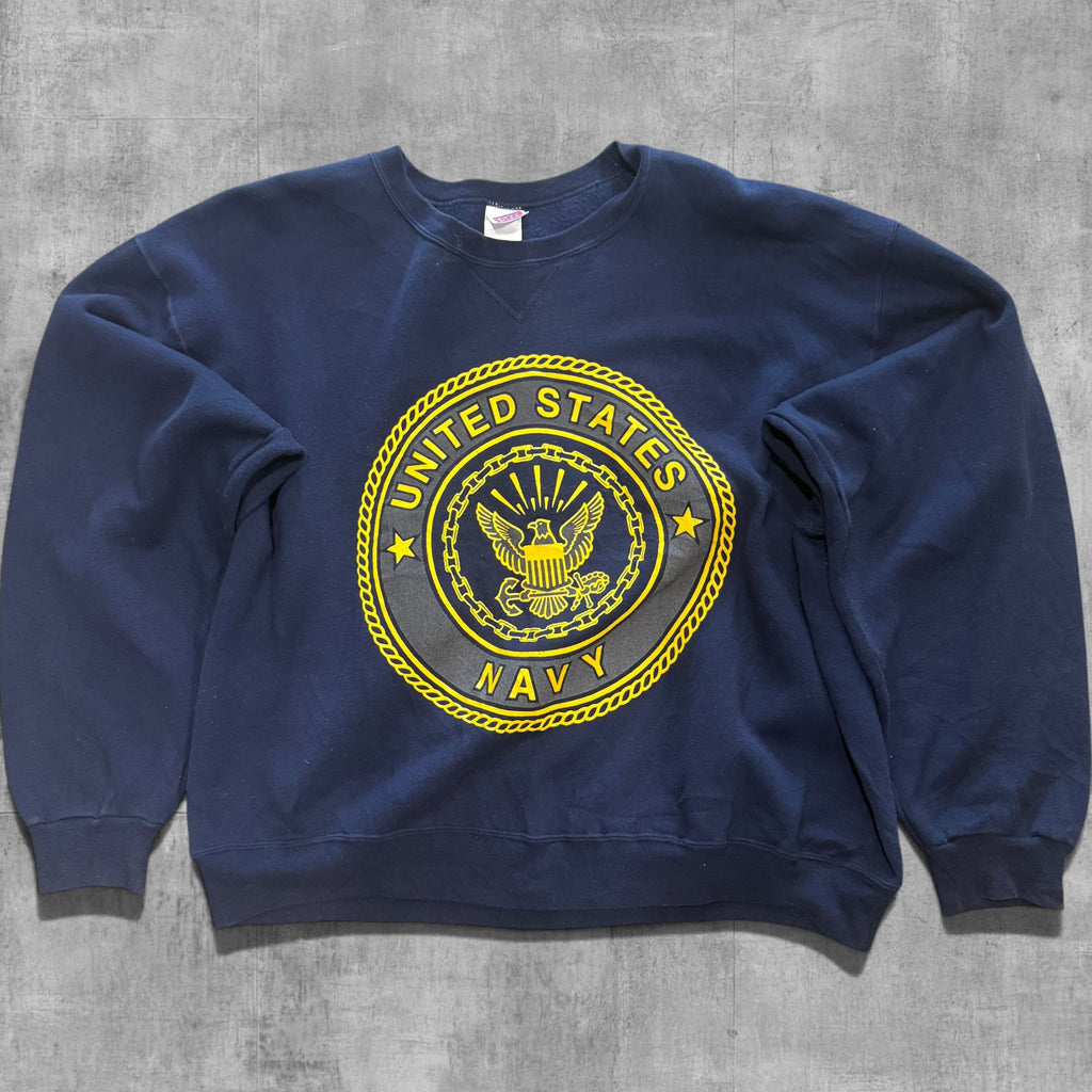 VINTAGE US NAVY 3M REFLECTIVE SWEATSHIRT - L