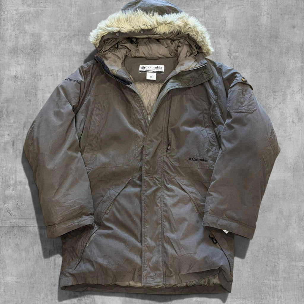 COLUMBIA LONG LINED FAUX PARKER JACKET - L