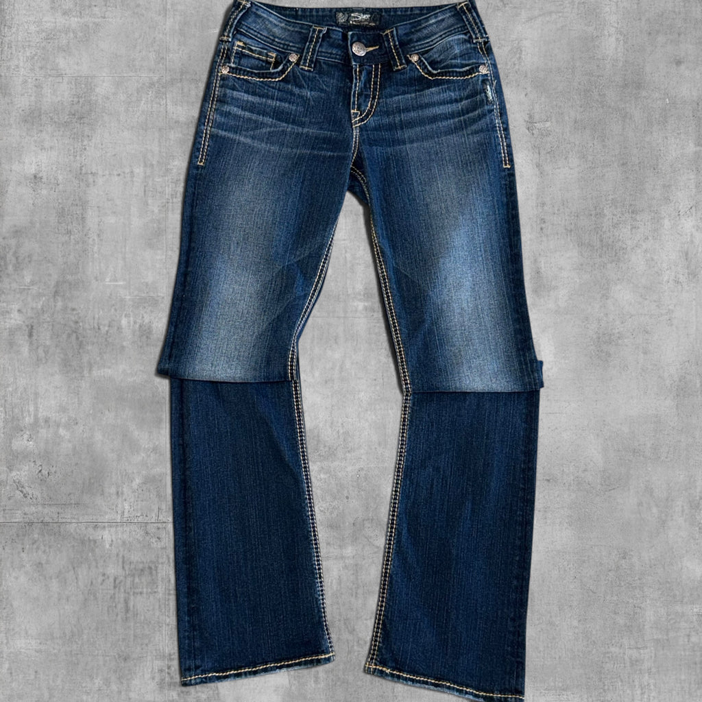 VINTAGE SILVER JEAN CO LOW RISE INDIGO DENIM - 6X30