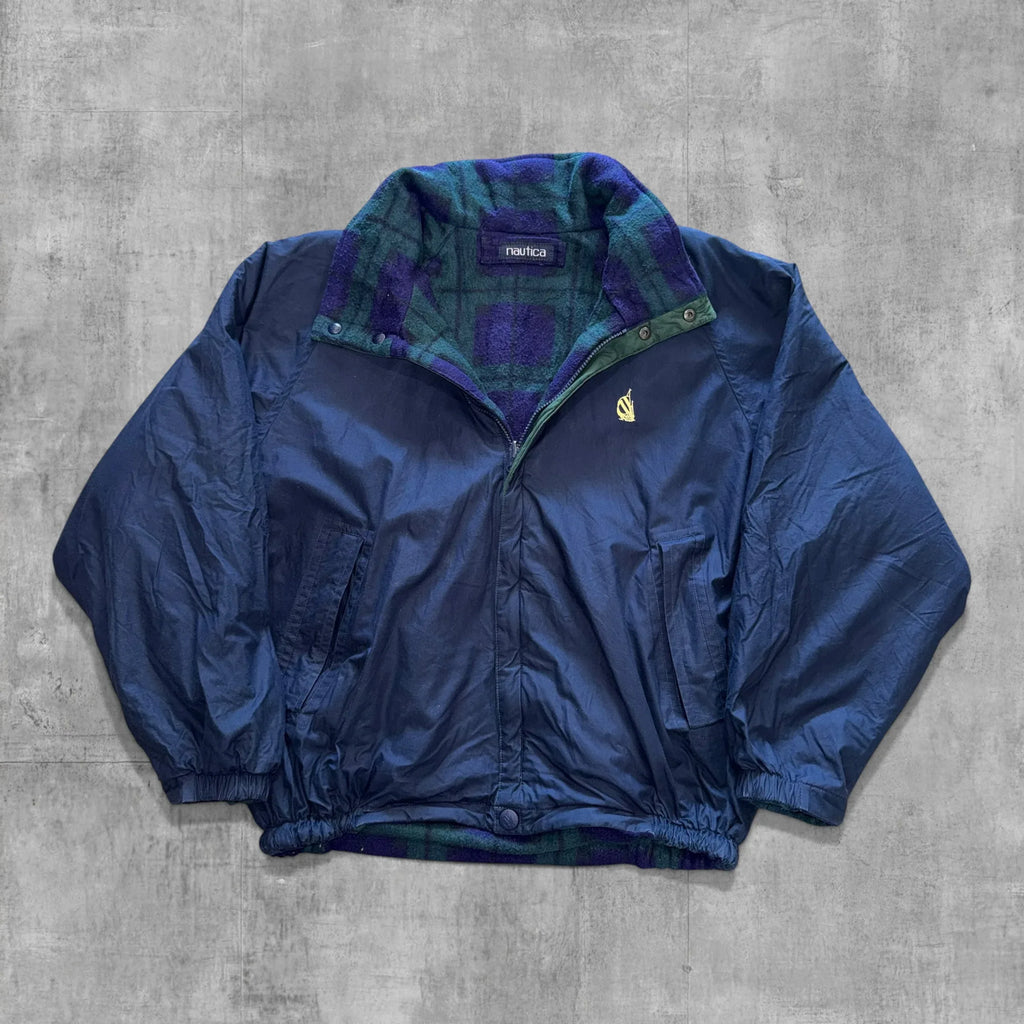 VINTAGE NAUTICAL REVERSIBLE FLEECE JACKET - XL