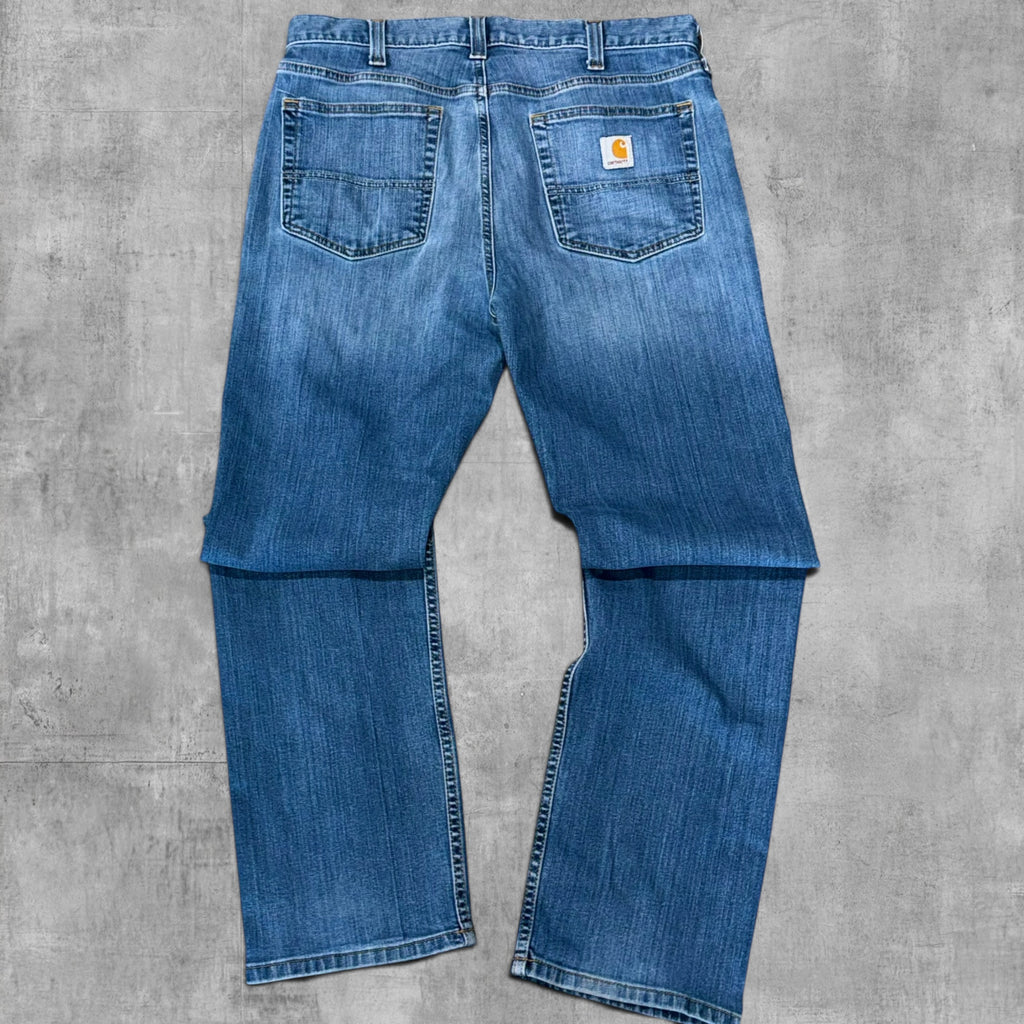 CARHARTT STRAIGHT LEG BLUE DENIM JEANS - 33X32