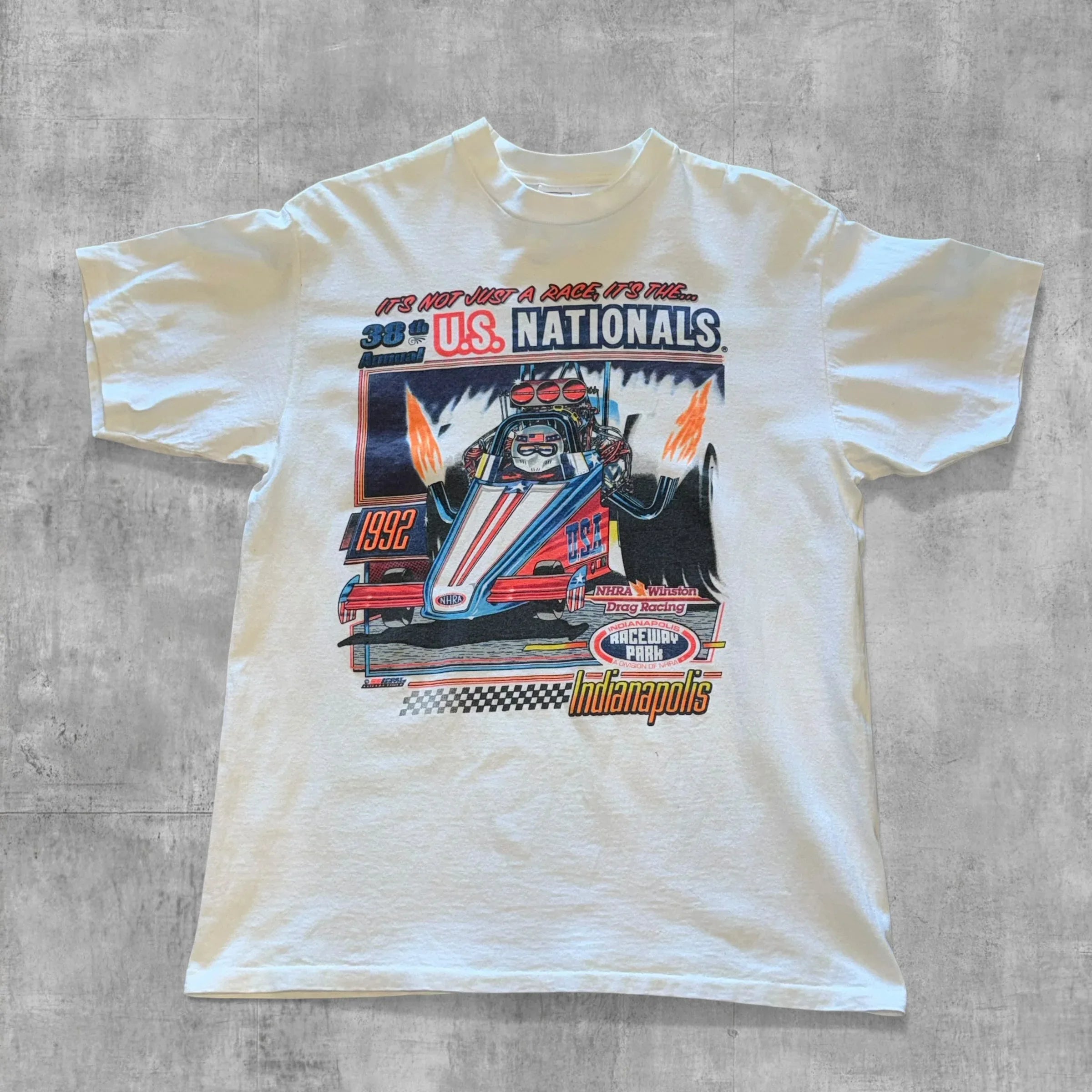 VINTAGE 38TH U.S NATIONALS RACE TEE - 1992 - Grandmaster Vintage