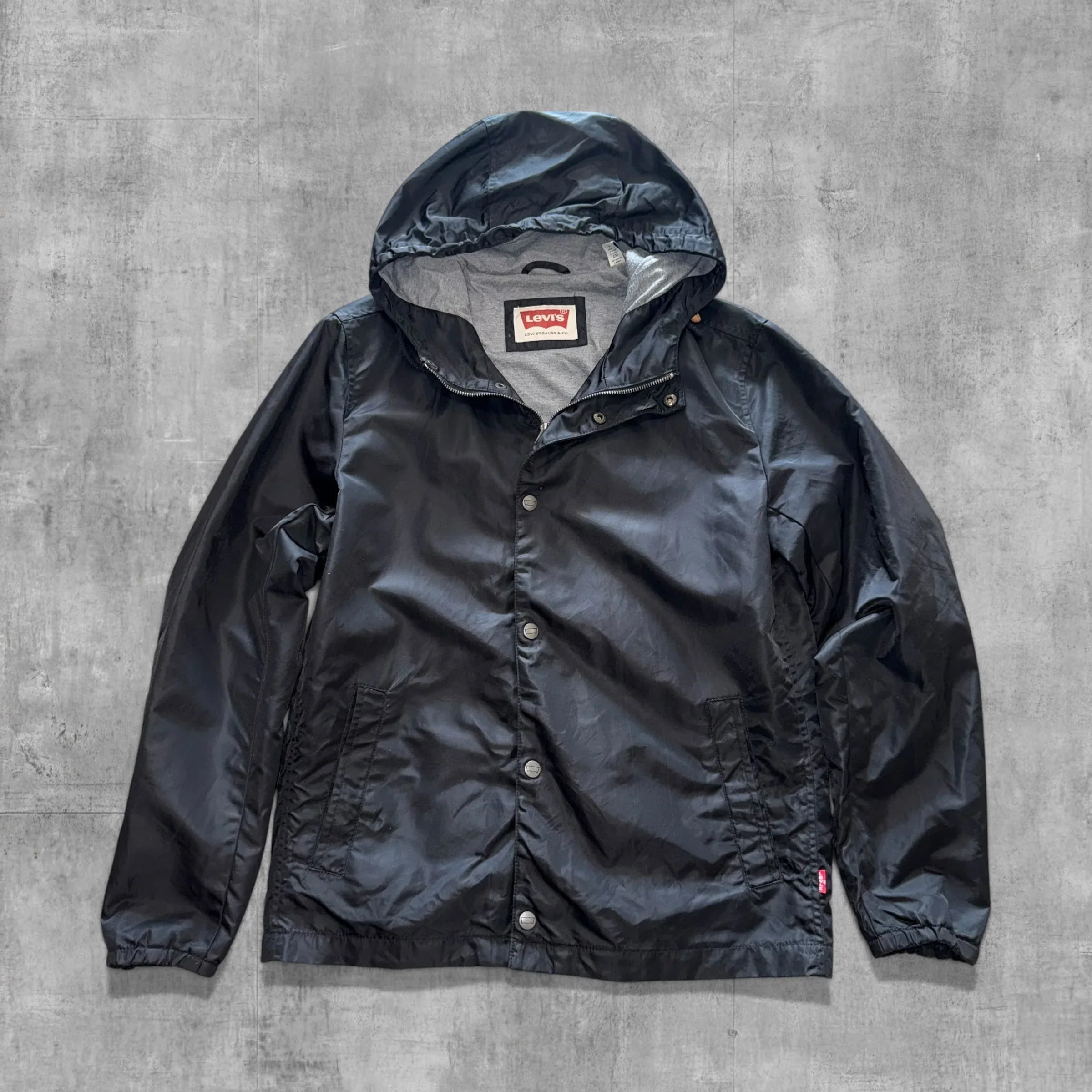 LEVIS HOODED SATIN COACHES JACKET - L
