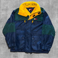 VINTAGE TOMMY HILFIGER COLOUR BLOCKED WINDBREAKER JACKET - L