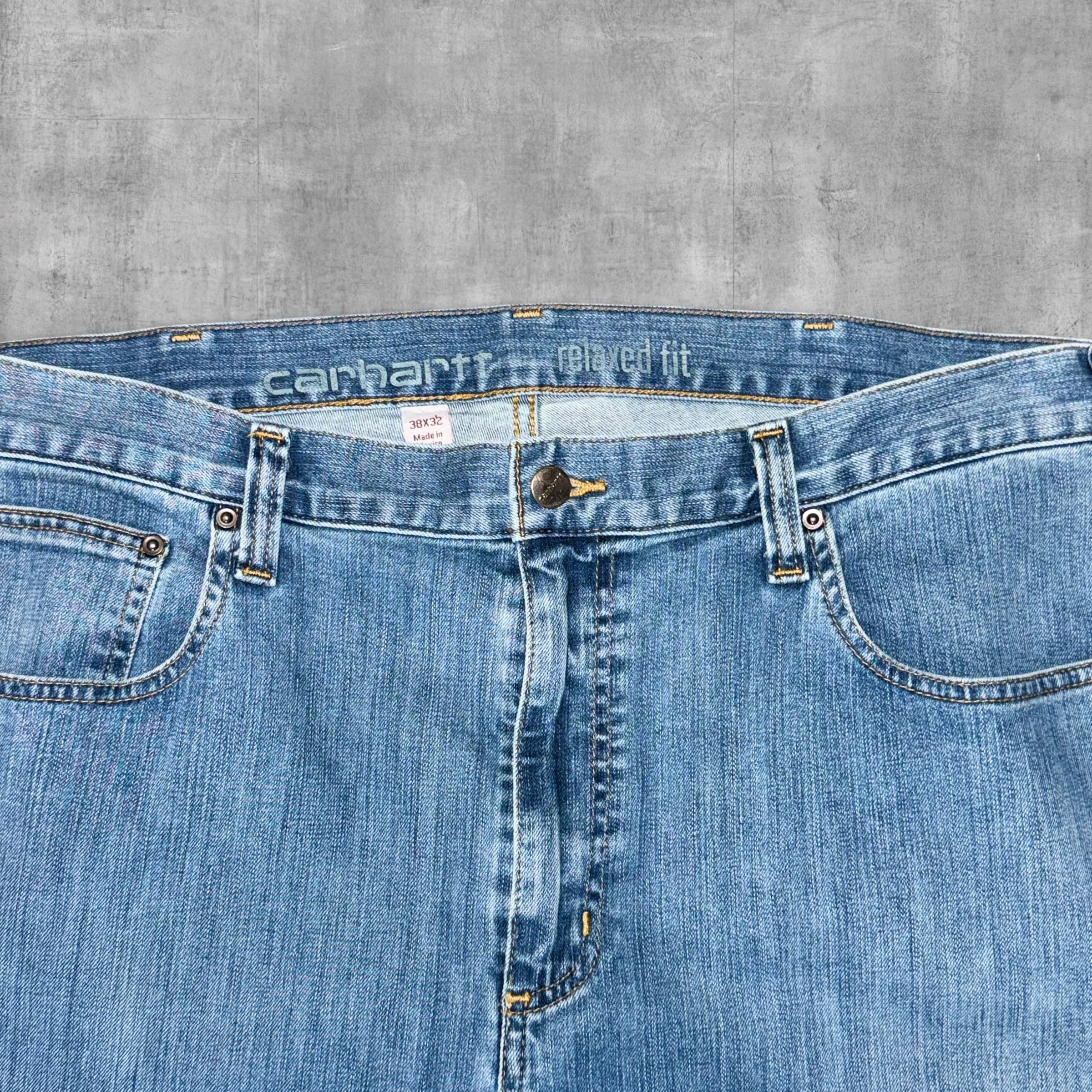 CARHARTT RELAXED BLUE DENIM JEANS - 38X32