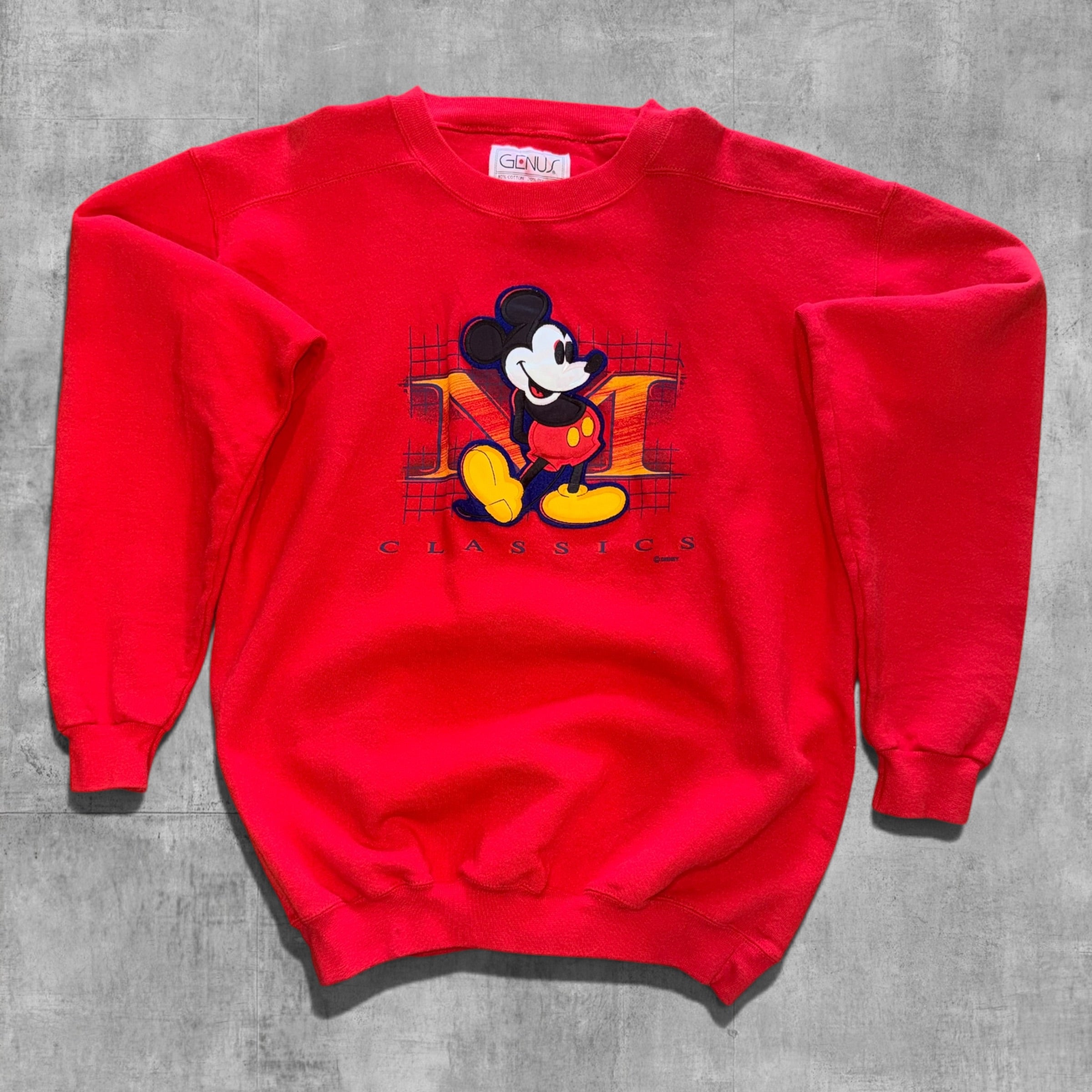 VINTAGE EMBROIDERED MICKEY MOUSE SKETCH SWEATSHIRT - L