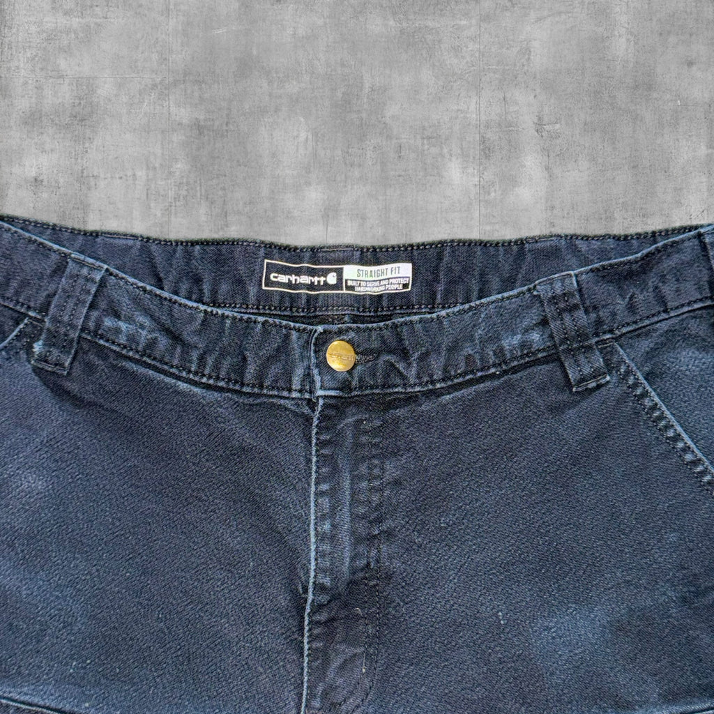 CARHARTT BLACK DOUBLE KNEE STRAIGHT FIT CARPENTER PANT - 38X30
