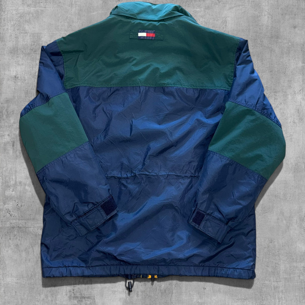 VINTAGE TOMMY HILFIGER COLOUR BLOCKED WINDBREAKER JACKET - L