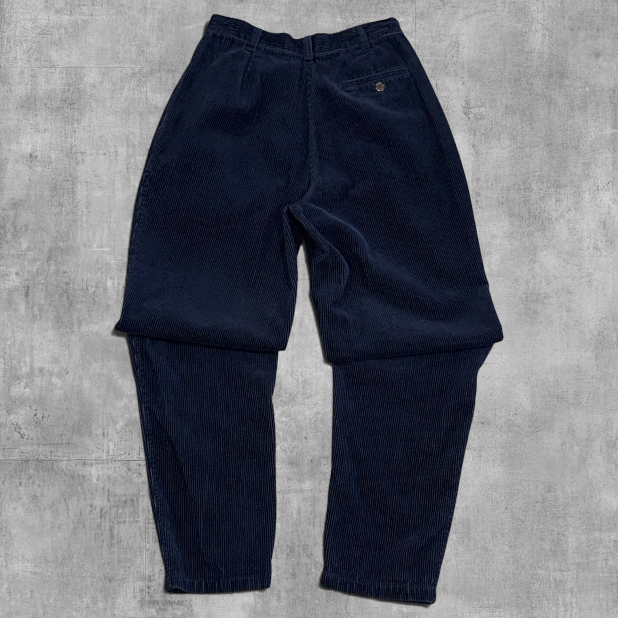 VINTAGE BUGLE BOY RELAX STRAIGHT NAVY CORDUROY PANT - 6X30