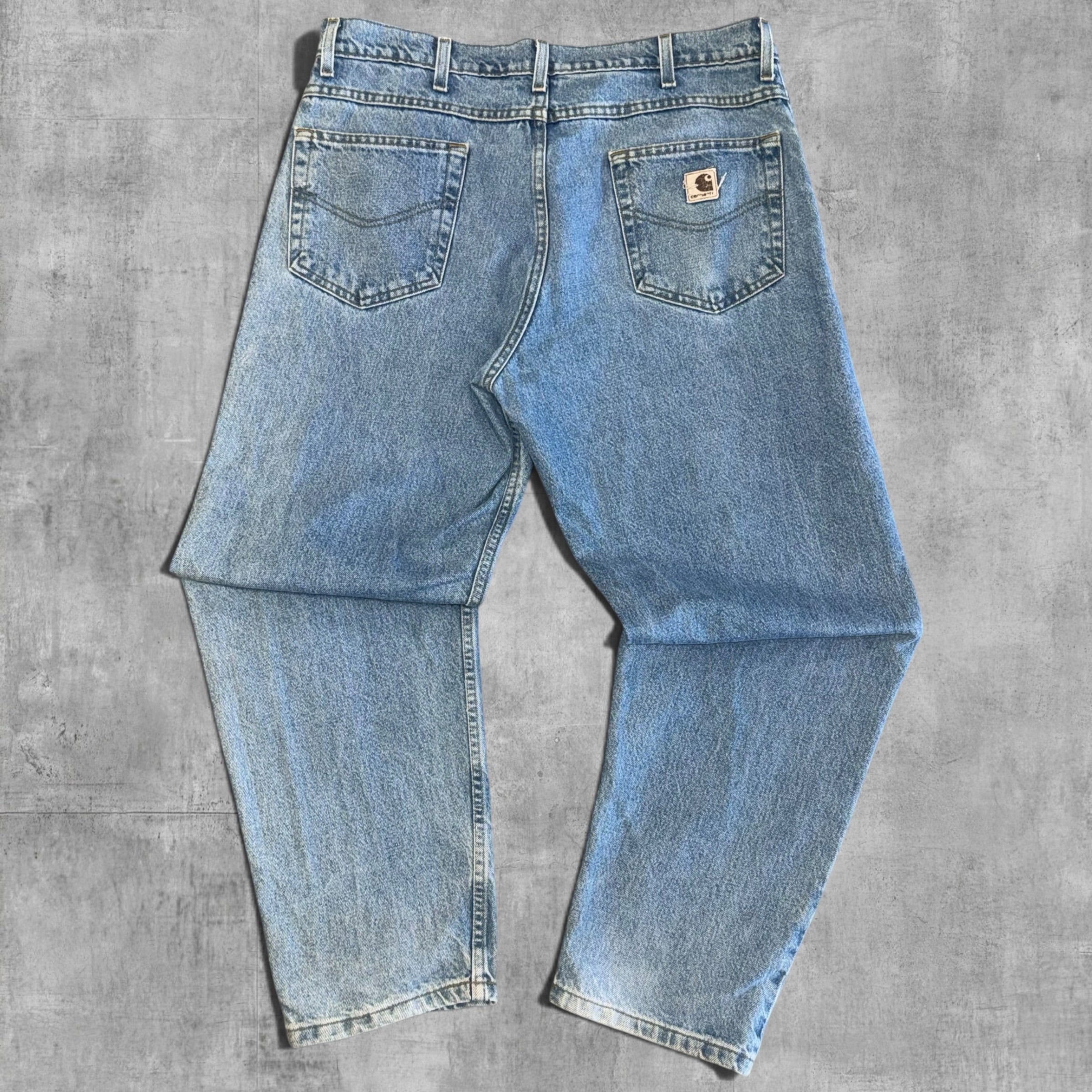 VINTAGE CARHARTT LIGHT BLUE RELAXED FIT DENIM 38X30