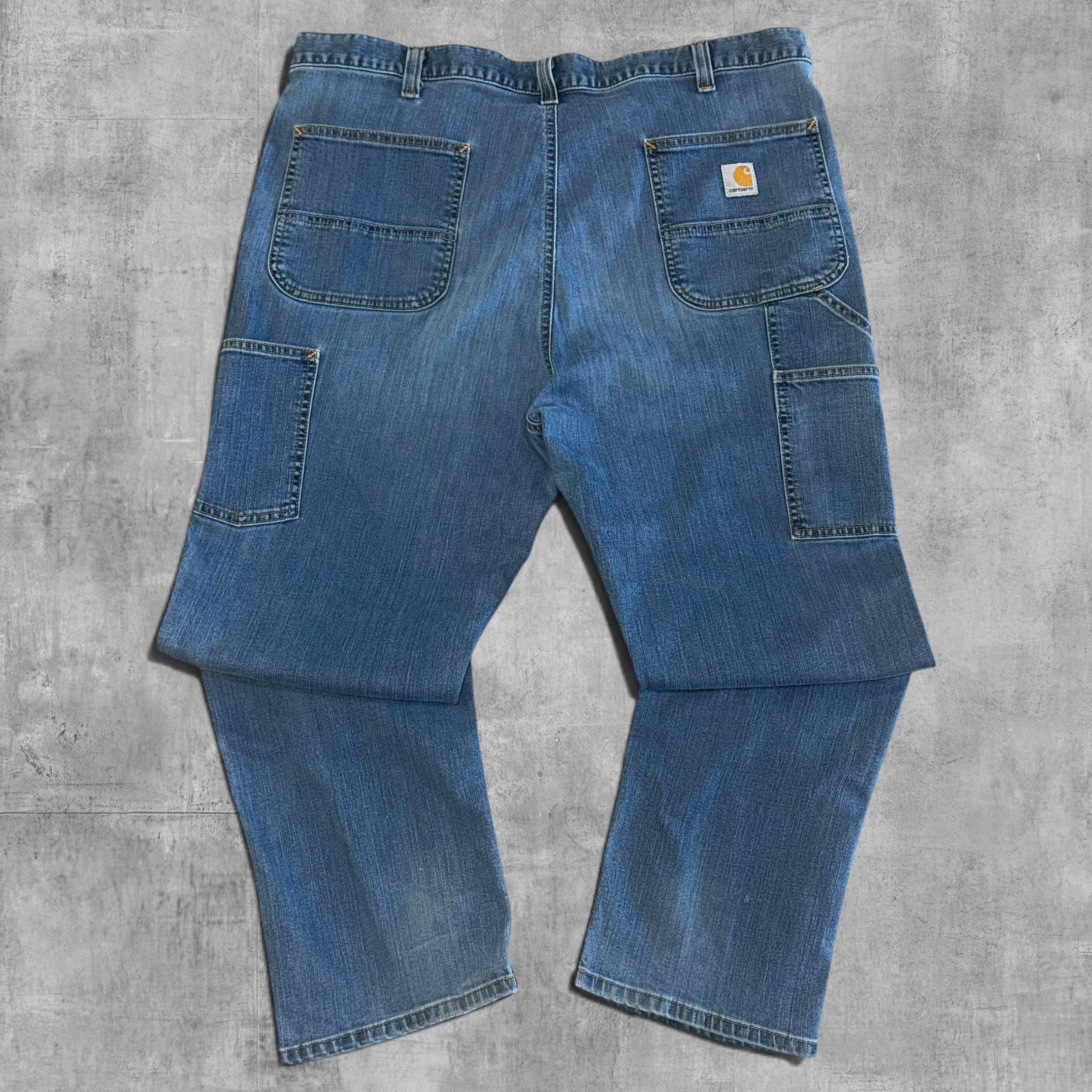 CARHARTT RELAXED FIT DOUBLE KNEE BLUE DENIM - 40X30