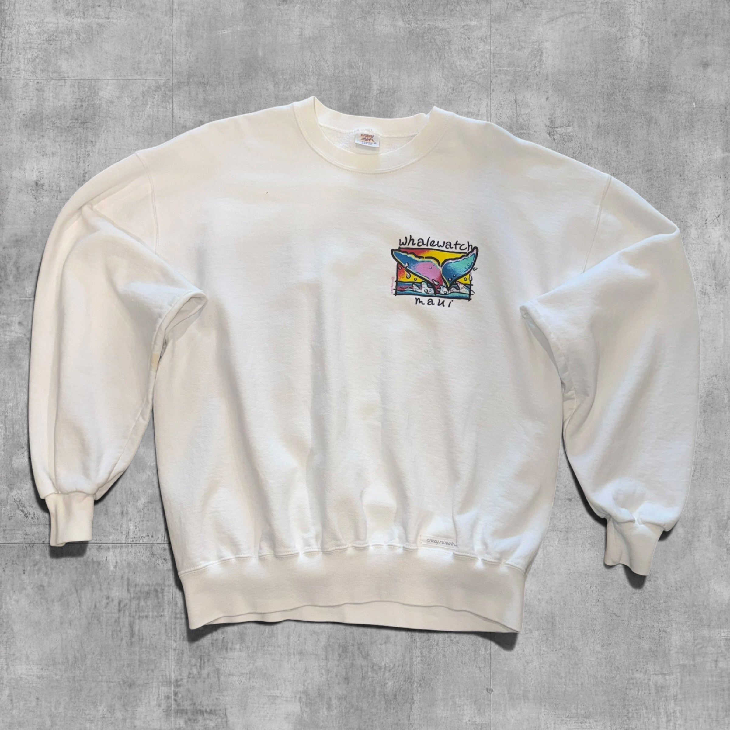 VINTAGE WHALE WATCH CRAZY SHIRT, SWEATSHIRT - XL
