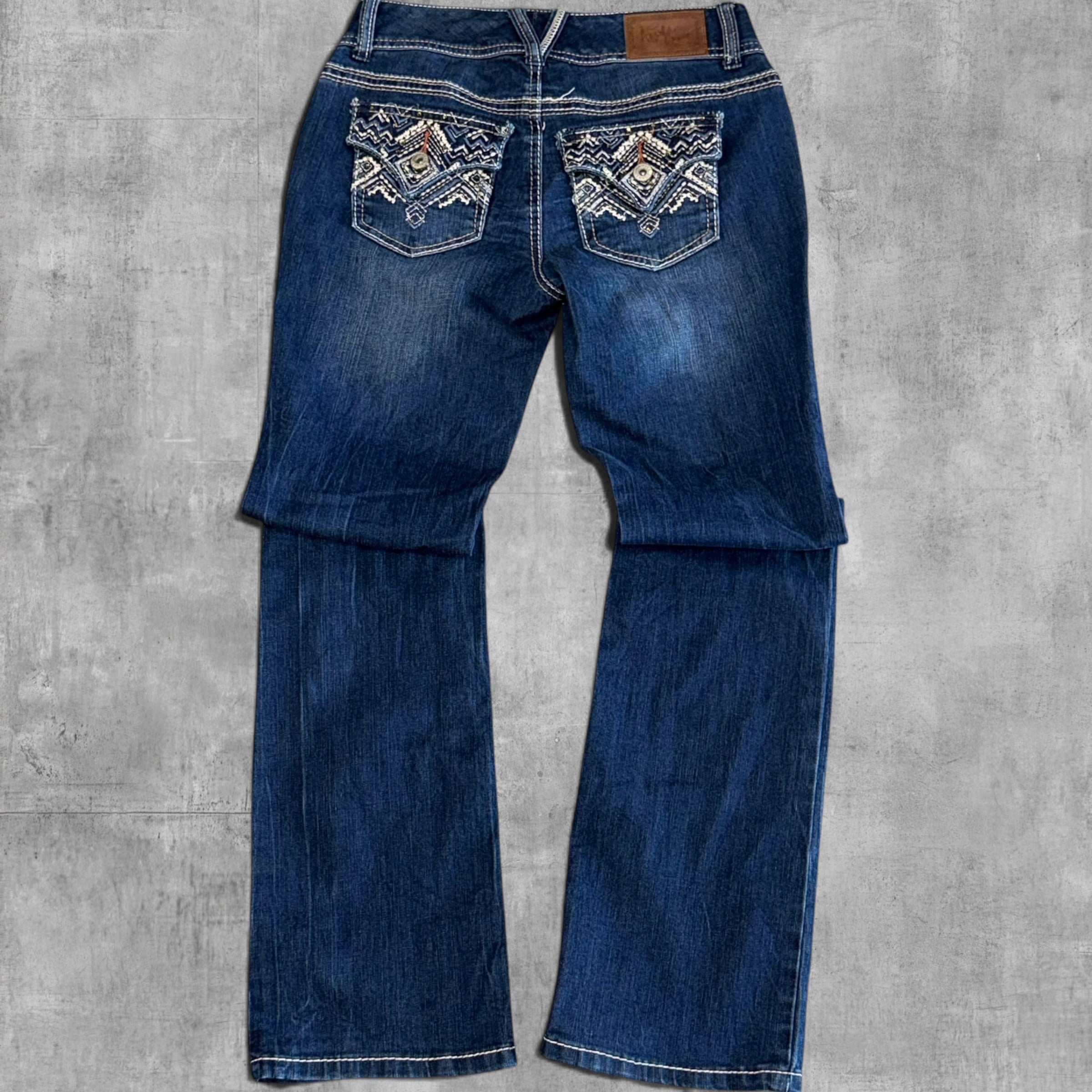 VINTAGE ARIYA JEANS LOW RISE INDIGO DENIM - 8X28