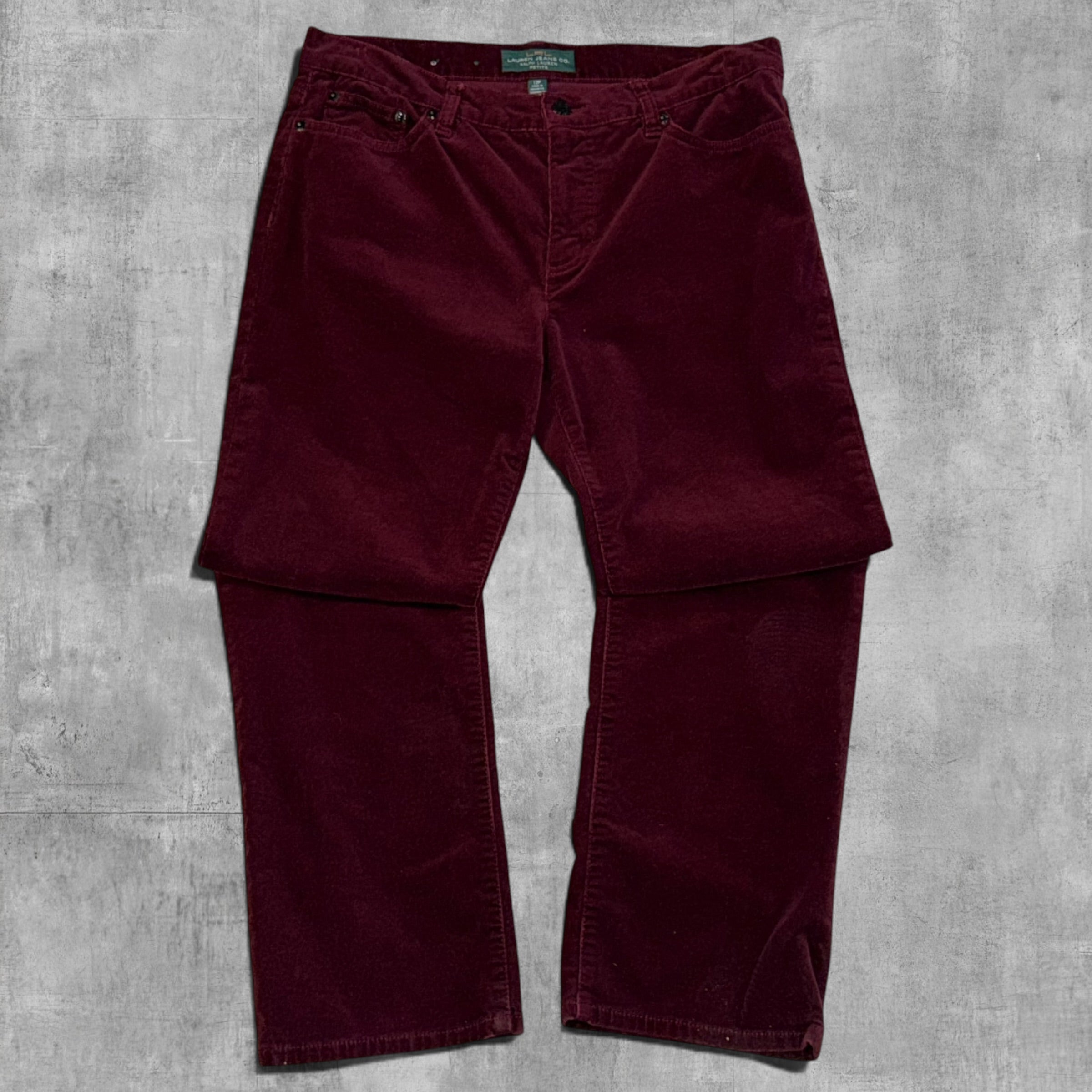 VINTAGE LAUREN RALPH LAUREN STRAIGHT MAROON CORDUROY - 12PX30