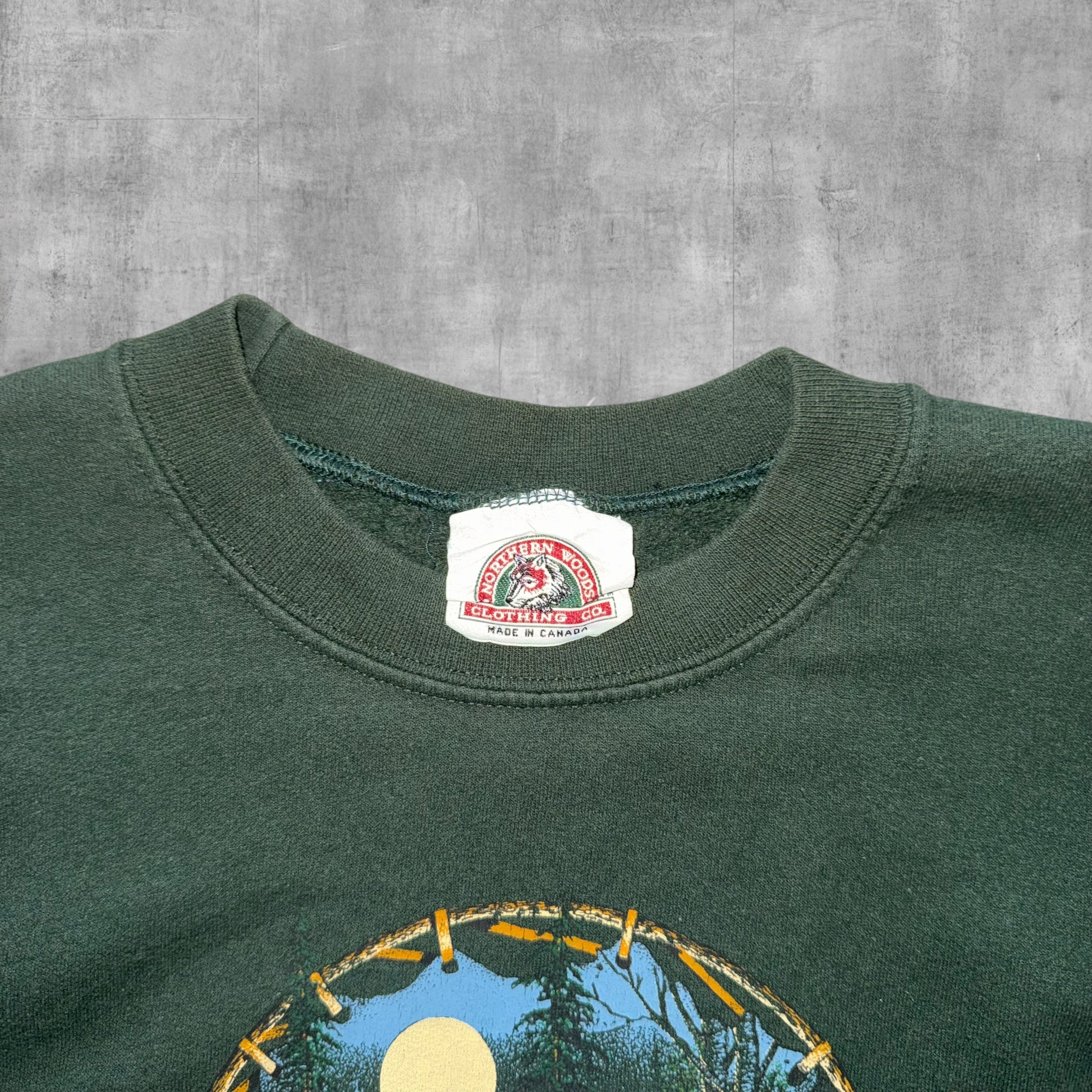 VINTAGE NORTHERN WOODS MIDNIGHT CANOE  SWEATSHIRT - M