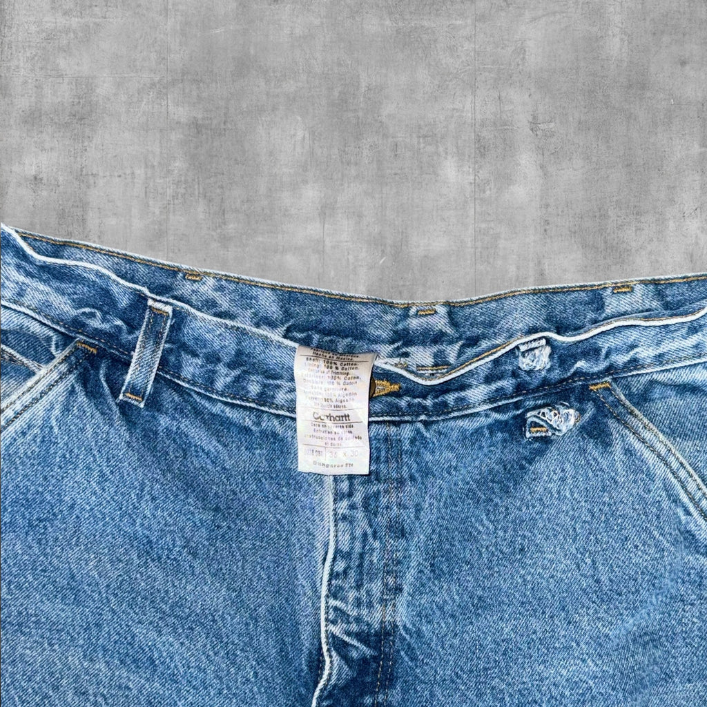 CARHARTT BLANKET LINED LIGHT BLUE DENIM JEANS - 36X30