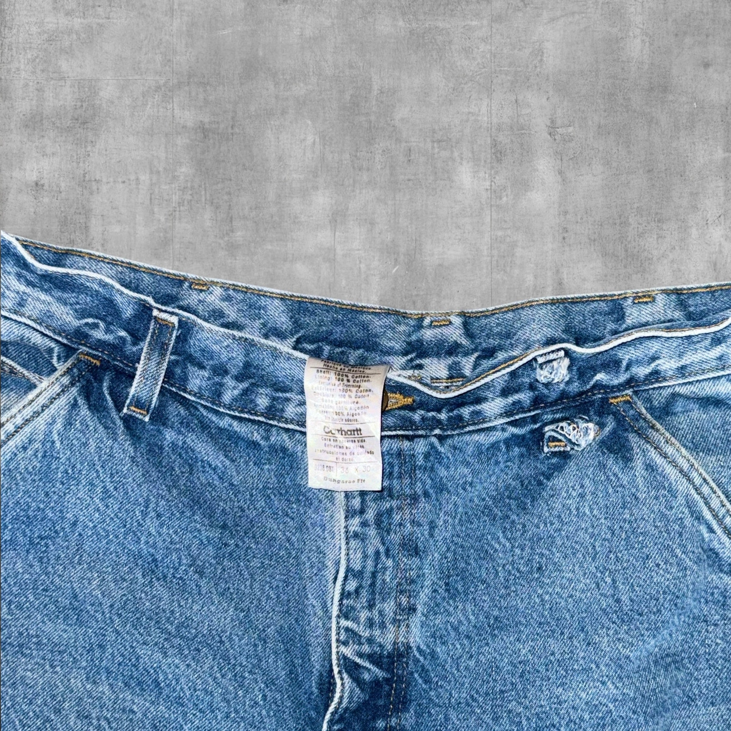 CARHARTT BLANKET LINED LIGHT BLUE DENIM JEANS - 36X30