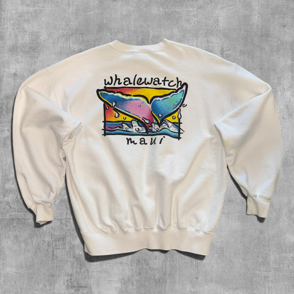 VINTAGE WHALE WATCH CRAZY SHIRT, SWEATSHIRT - XL