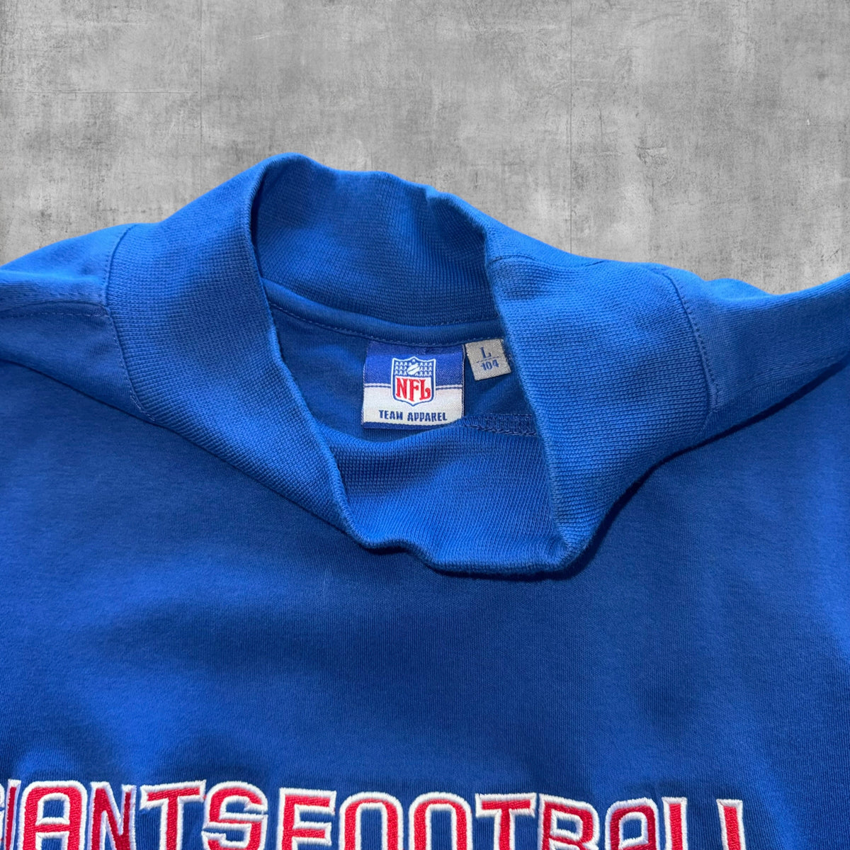 VINTAGE NEW YORK GIANTS NFL TURTLE NECK LONGSLEEVE TEE - L