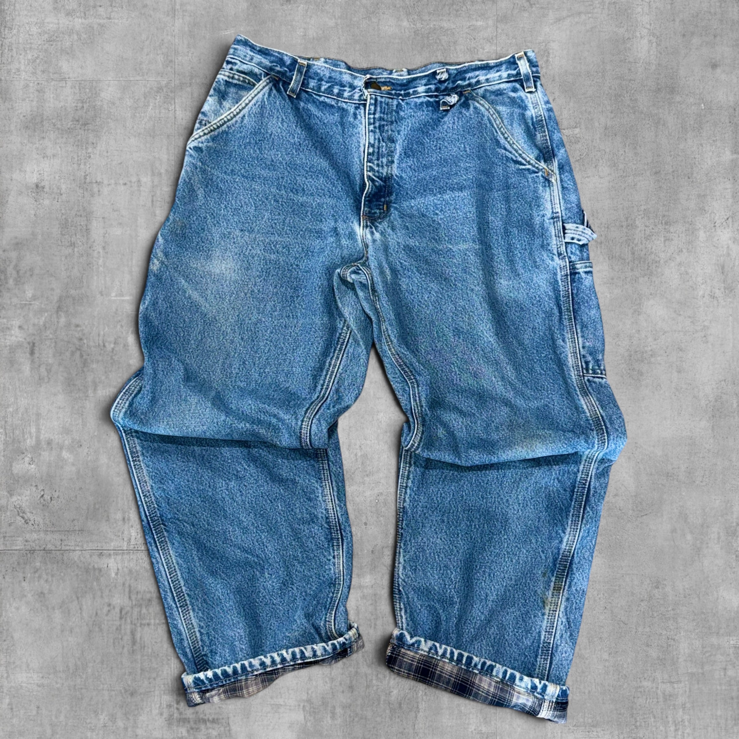 CARHARTT BLANKET LINED LIGHT BLUE DENIM JEANS - 36X30