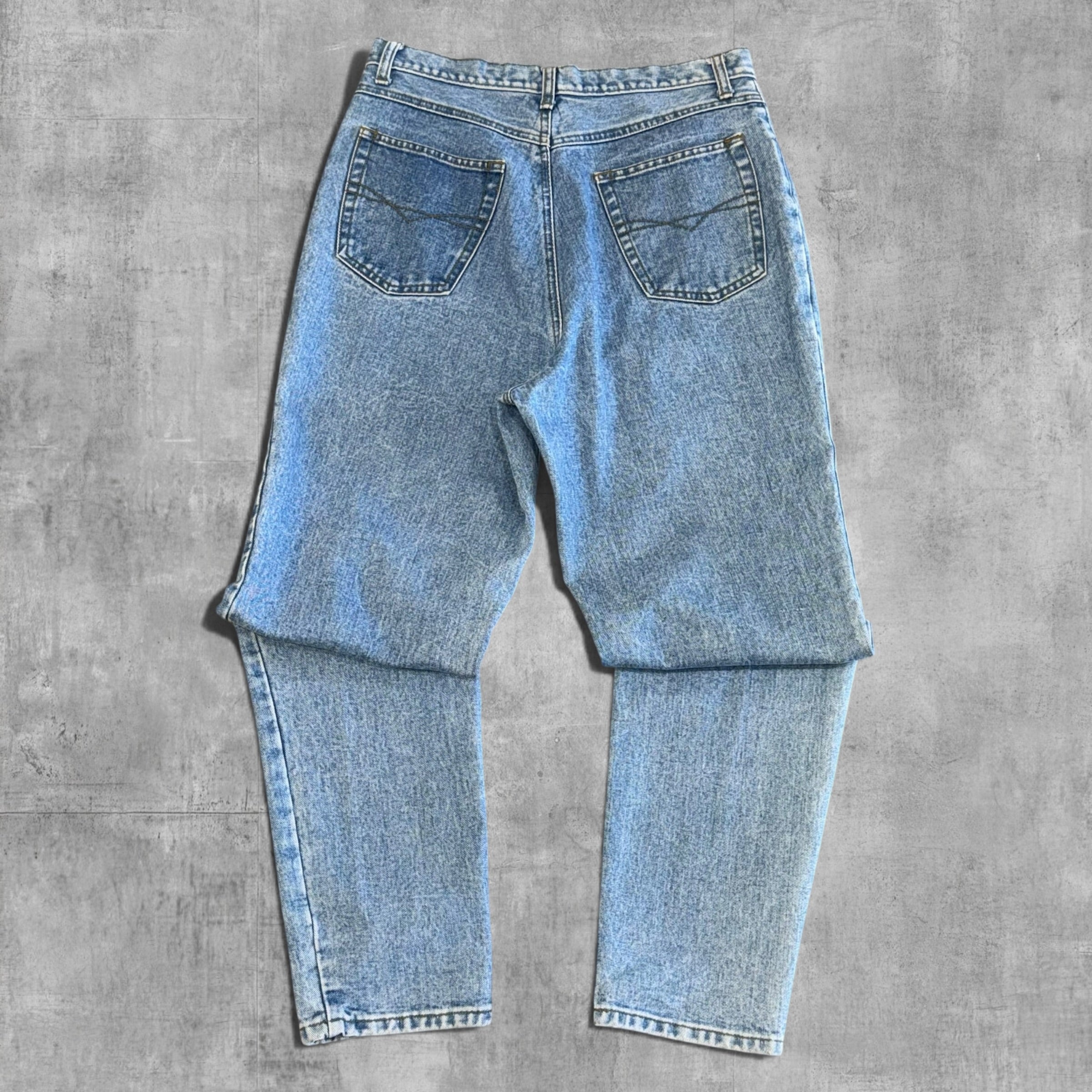 VINTAGE ANCHOR BLUE RELAXED LIGHT BLUE WASHED DENIM - 13X30