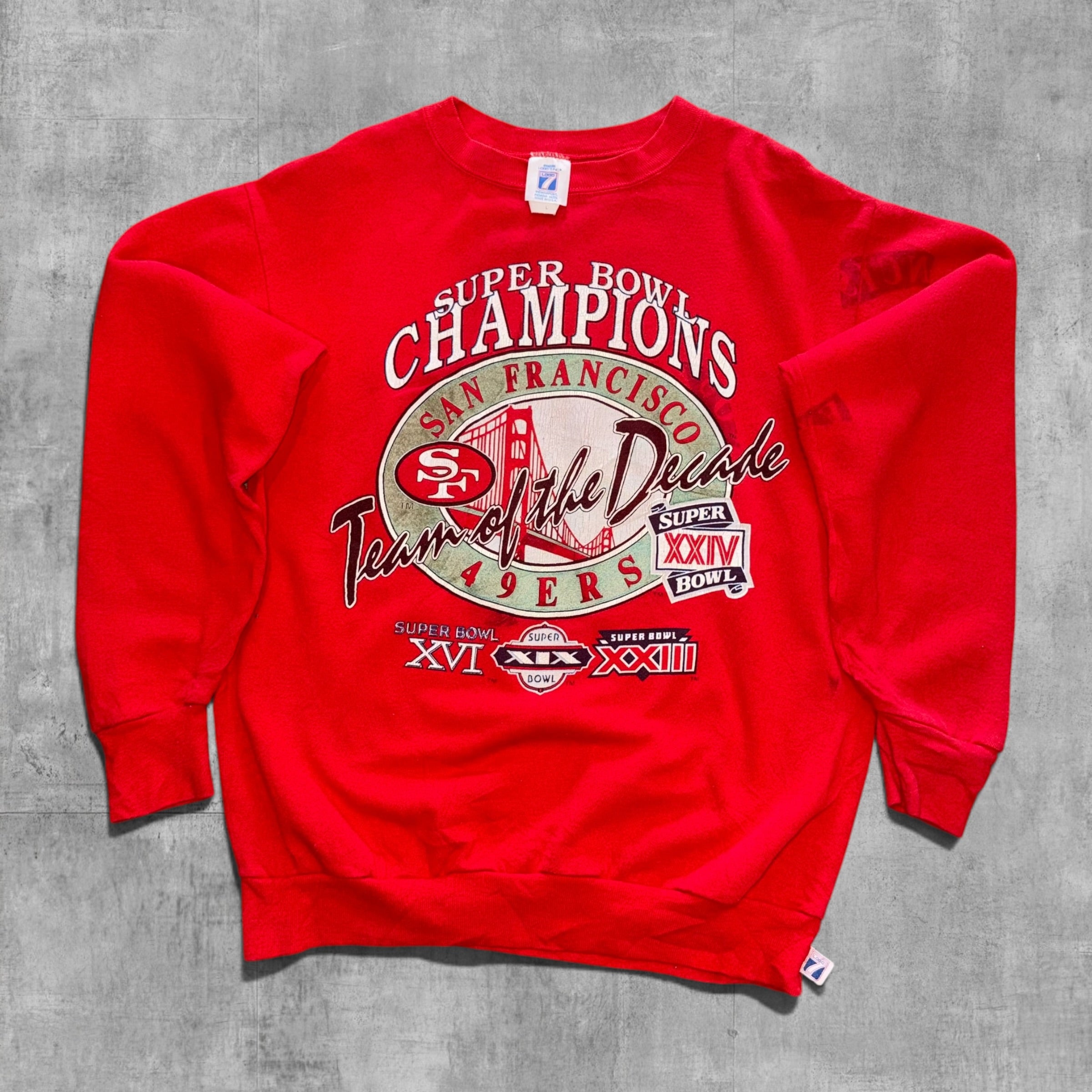 VINTAGE SAN FRANSICO 49ERS SUPERBOWL 24 CHAMPIONS SWEATSHIRT - M