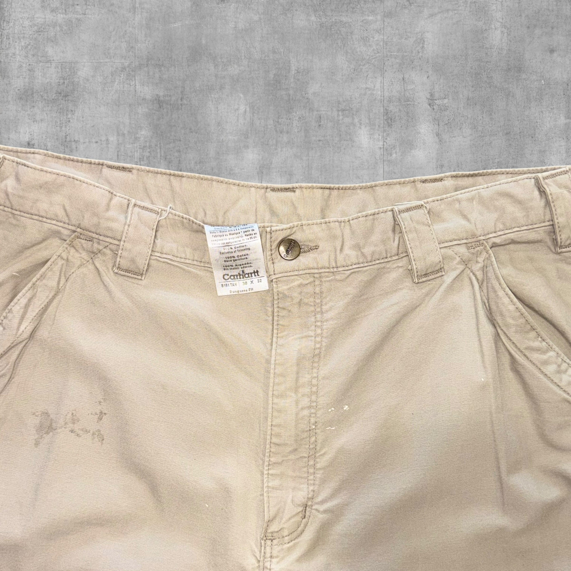CARHARTT RELAXED FIT CREAM CARPENTER PANT - 38X32