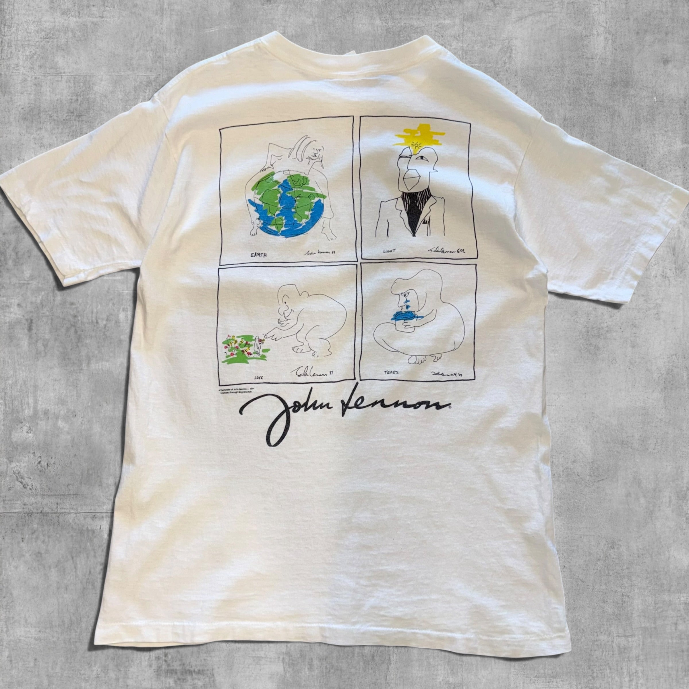 VINTAGE HARDROCK SIGNATURE SERIES 2 JOHN LENNON TEE - 1991 - L
