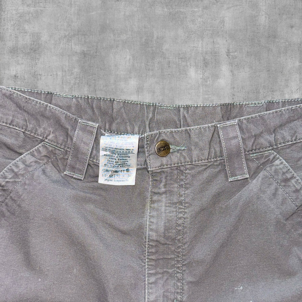 CARHARTT GREY DUNGAREE CARPENTER PANT - 32X34